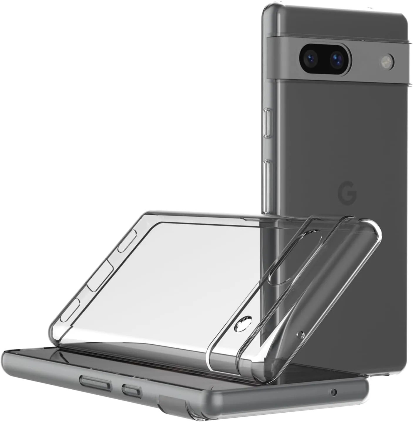Captor Cover for Google Pixel 7A, Transparent Soft Silicone Case, Anti-Yellowing - immagine 3