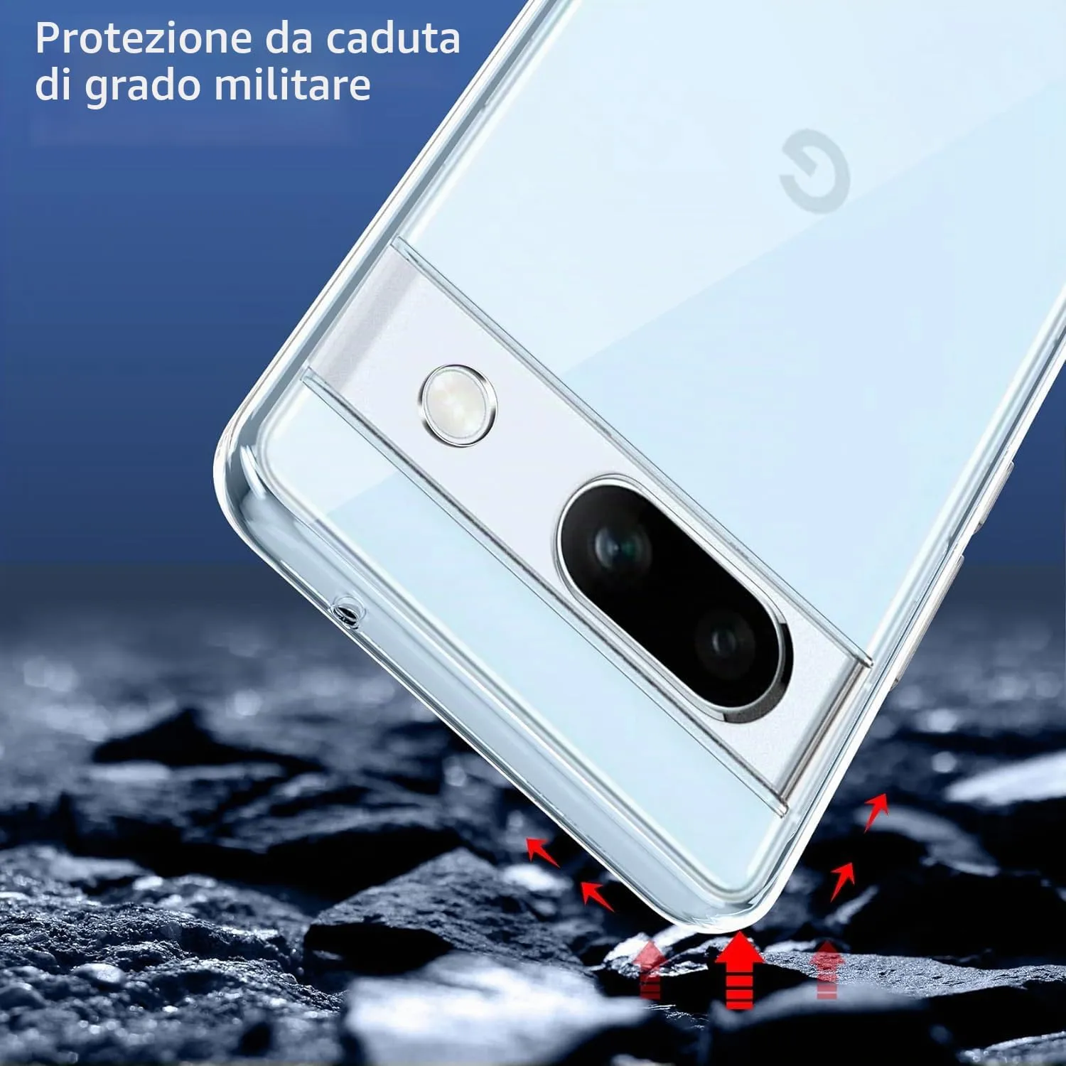 Captor Cover for Google Pixel 7A, Transparent Soft Silicone Case, Anti-Yellowing - immagine 4