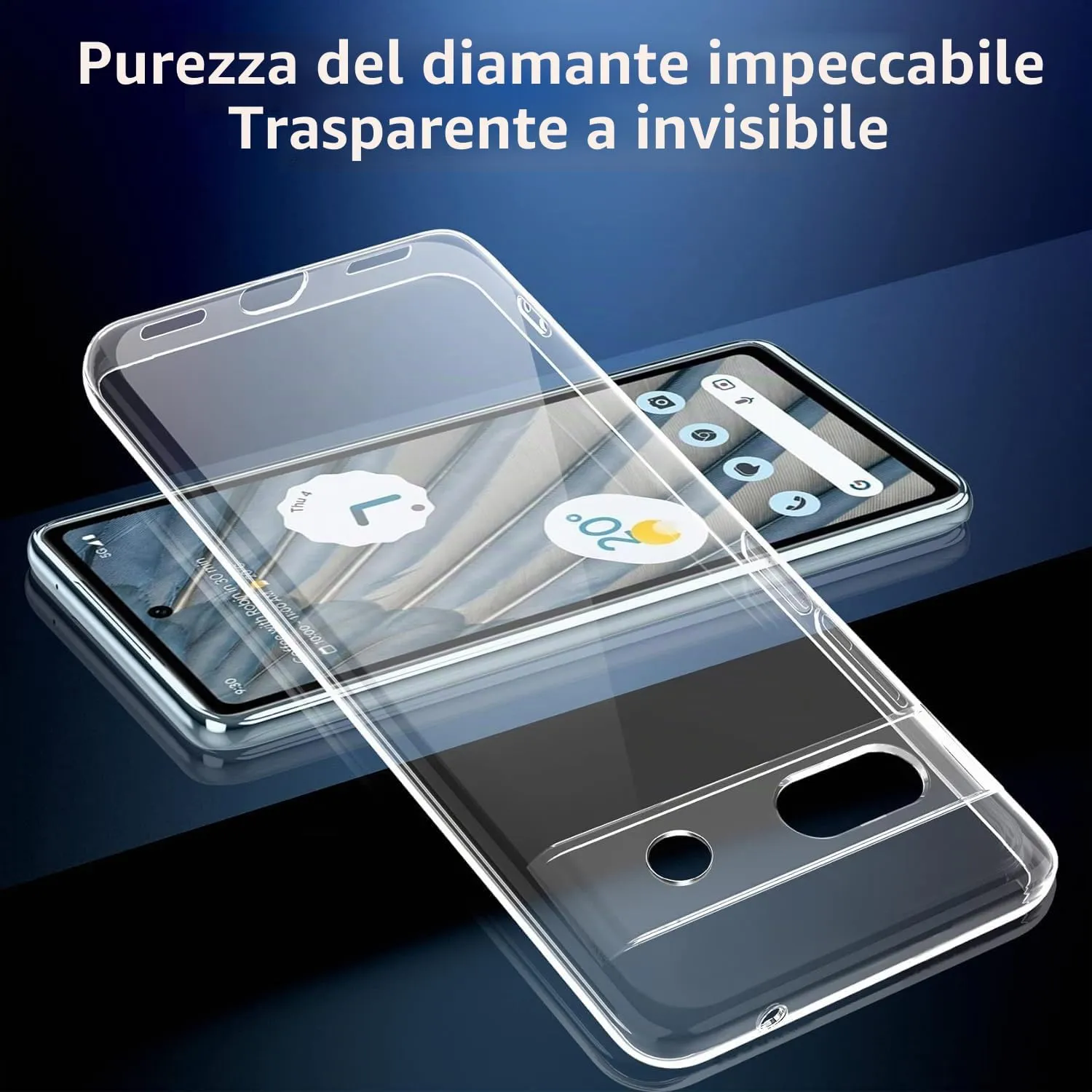 Captor Cover for Google Pixel 7A, Transparent Soft Silicone Case, Anti-Yellowing - immagine 5
