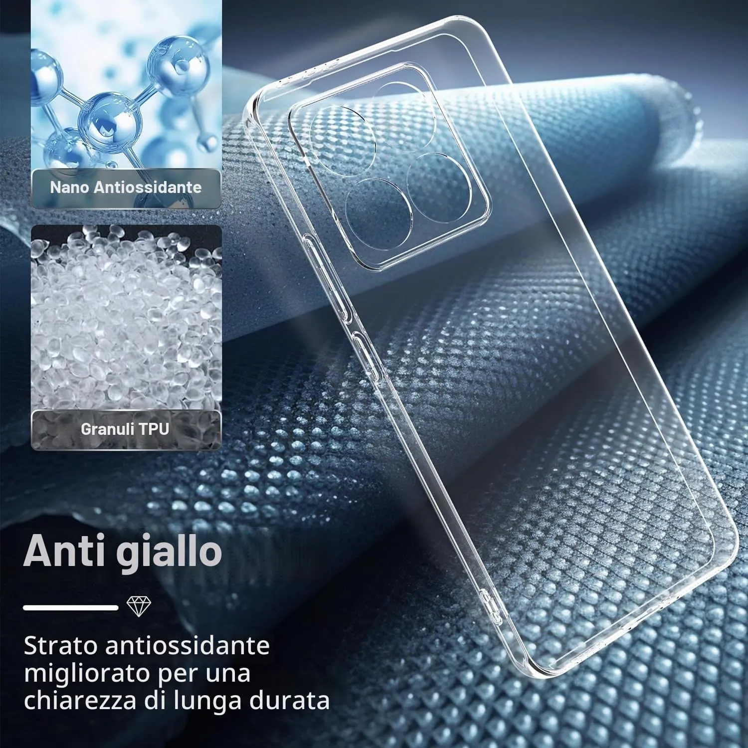 Captor Cover Trasparente per Xiaomi 14T Pro 5G, Custodia TPU in Silicone Flessibile - immagine 4