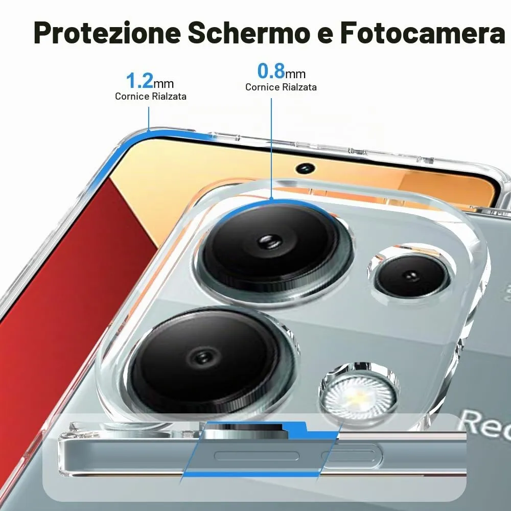 Captor Cover Trasparente per Xiaomi Redmi Note 13 4G, Custodia in TPU Silicone Flessibile - immagine 4