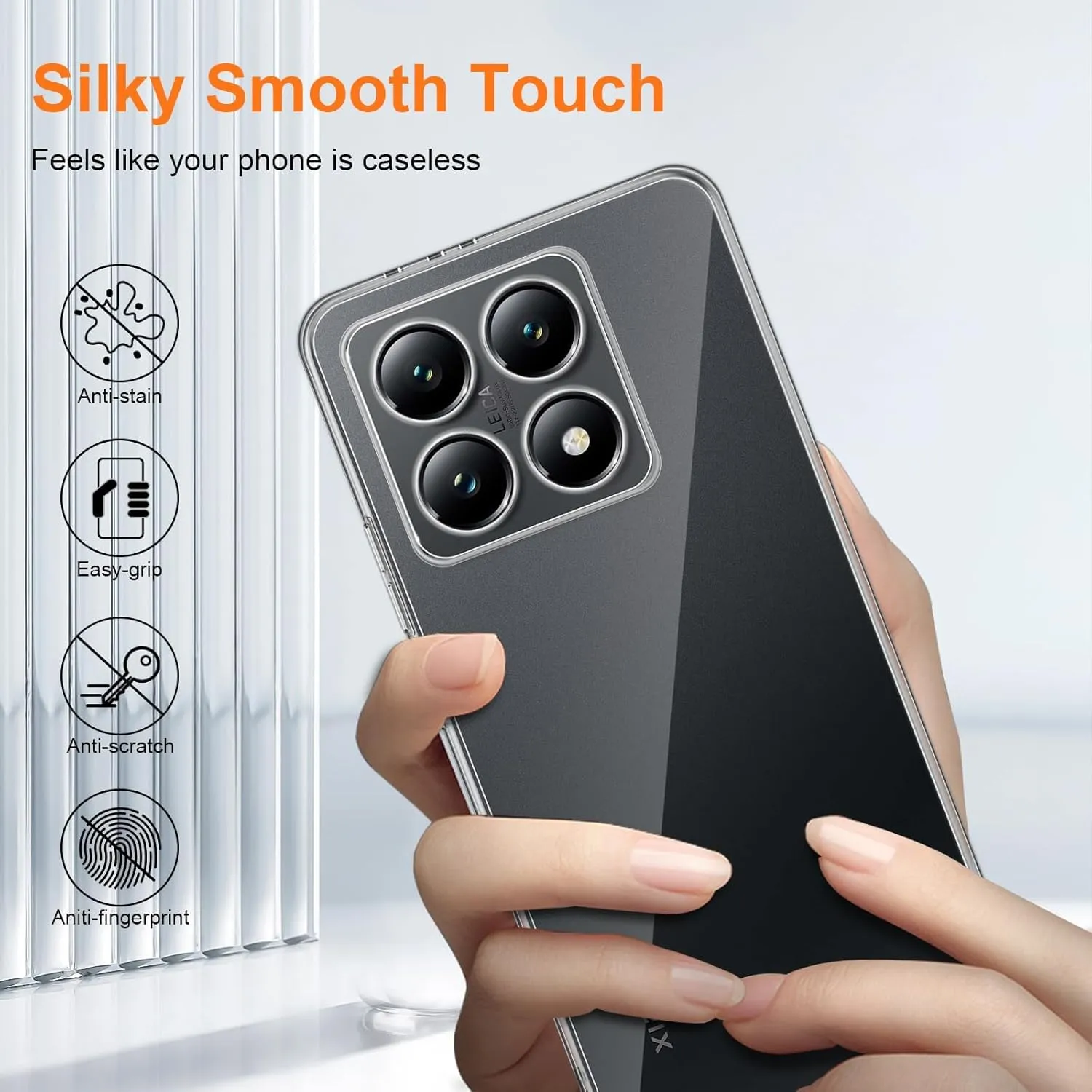 Captor Cover Trasparente per Xiaomi 14T 5G, Custodia in TPU Silicone Flessibile - immagine 4