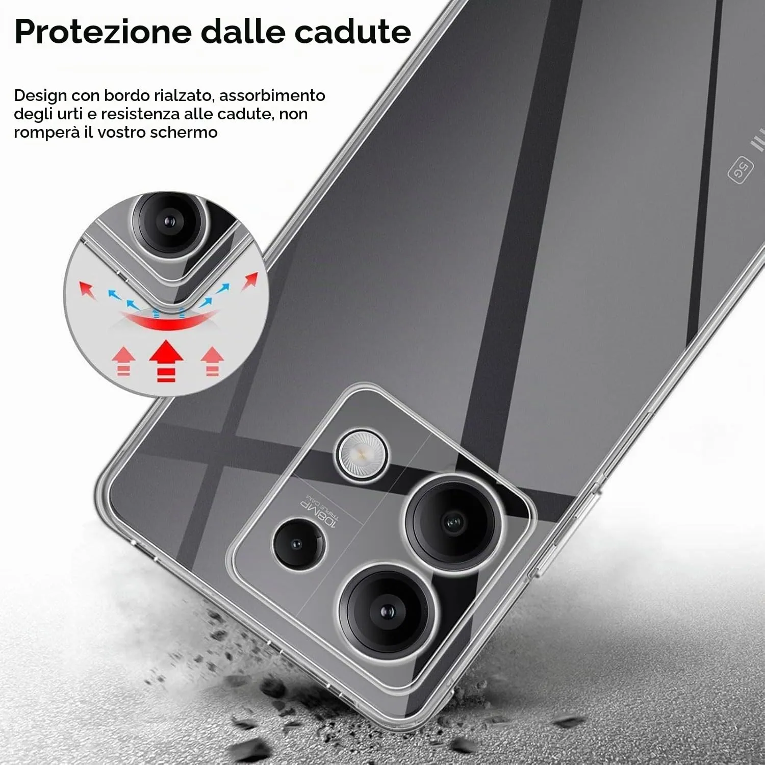 Captor Cover Trasparente per Xiaomi Poco X6 5G / Xiaomi Redmi Note 13 Pro 5G, Custodia in TPU Silicone Flessibile - immagine 6