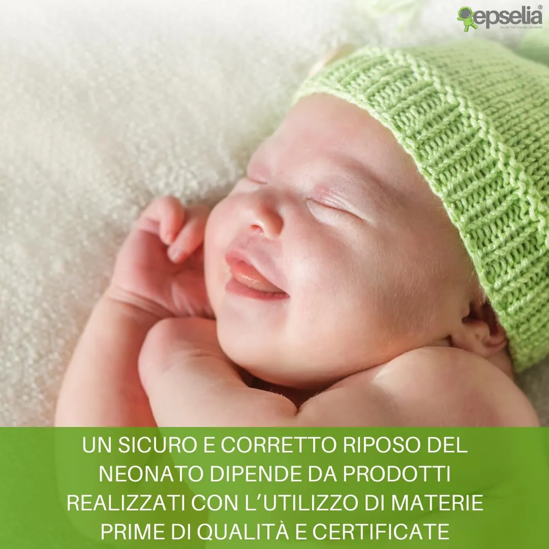 Epselia Materassino in Aloe Vera per Carrozzina Navicella con Guanciale, Certificazione Antisoffoco EN16890:2017, Traspirante e Antiacaro, Certipur Oeko-Tex - immagine 8