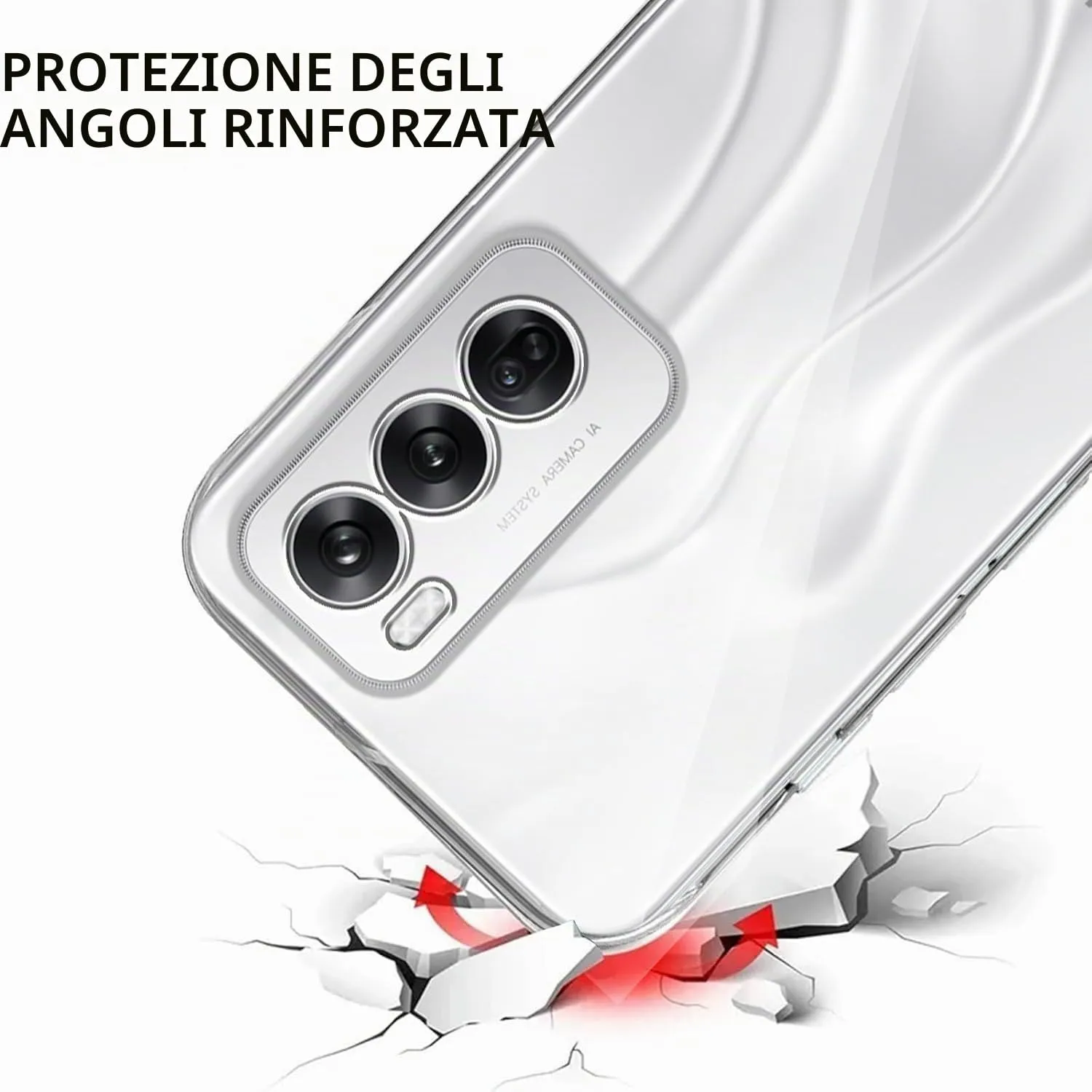 Captor Cover for Oppo Reno 12 5G, Transparent Soft Silicone Case, Anti-Yellowing and Scratch-Resistant - immagine 5