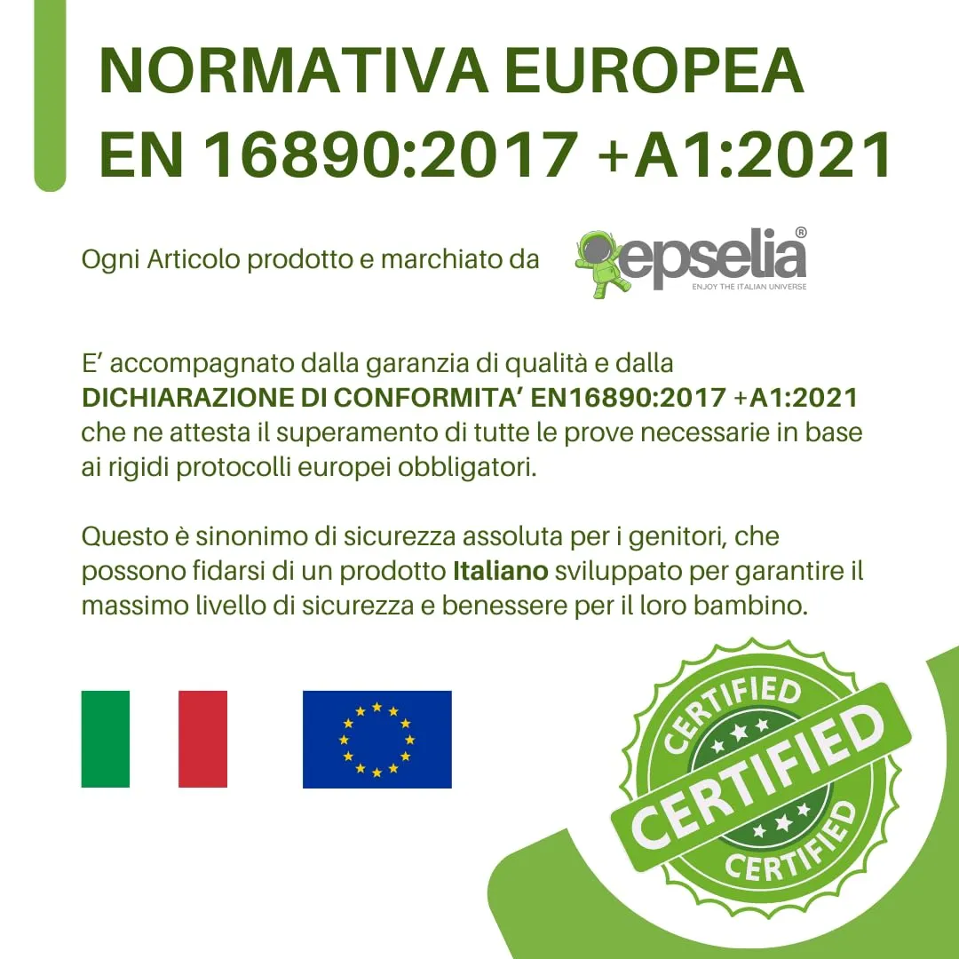 Epselia Materassino in Bambù Bio per Carrozzina Navicella con Guanciale, Certificazione Antisoffoco EN16890:2017, Traspirante e Antiacaro, Certipur Oeko-Tex - immagine 6