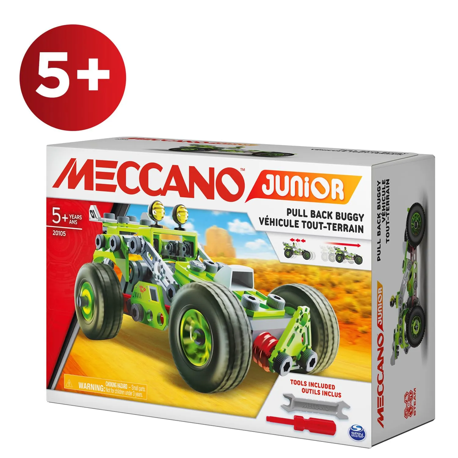 Bandai Meccano Junior La Mia Auto a Retro Frizione Kit di Costruzione 138 pezzi APM19102 - immagine 6