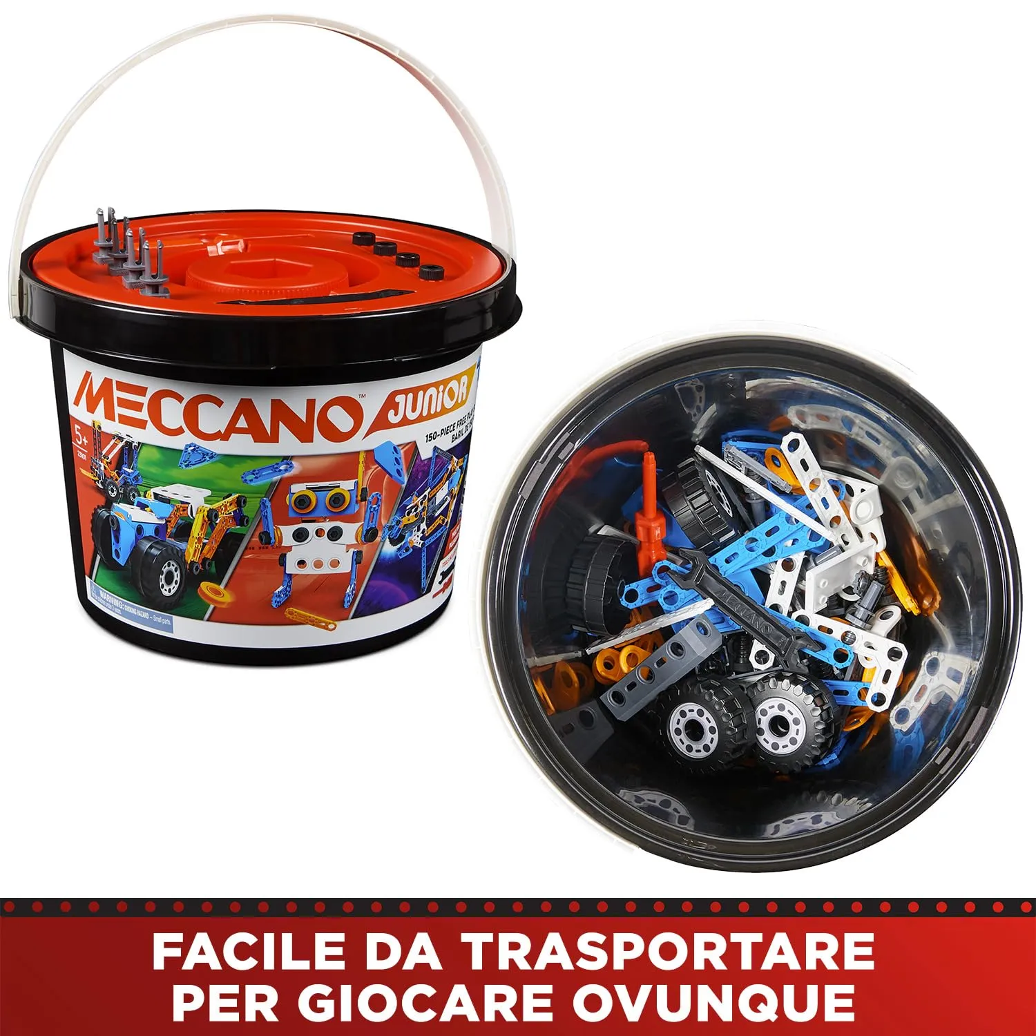 Bandai Meccano Junior Barile 150 pezzi - Kit di Costruzione APM19103 - immagine 7
