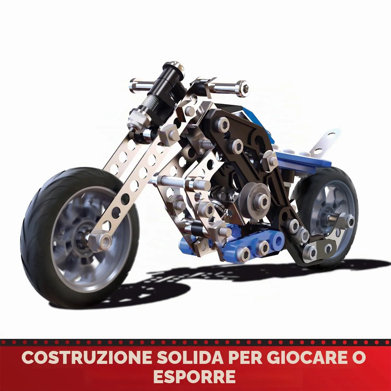 Bandai Meccano Moto 5 in 1 Kit di Costruzione, 174 pezzi, APM20103 - immagine 3