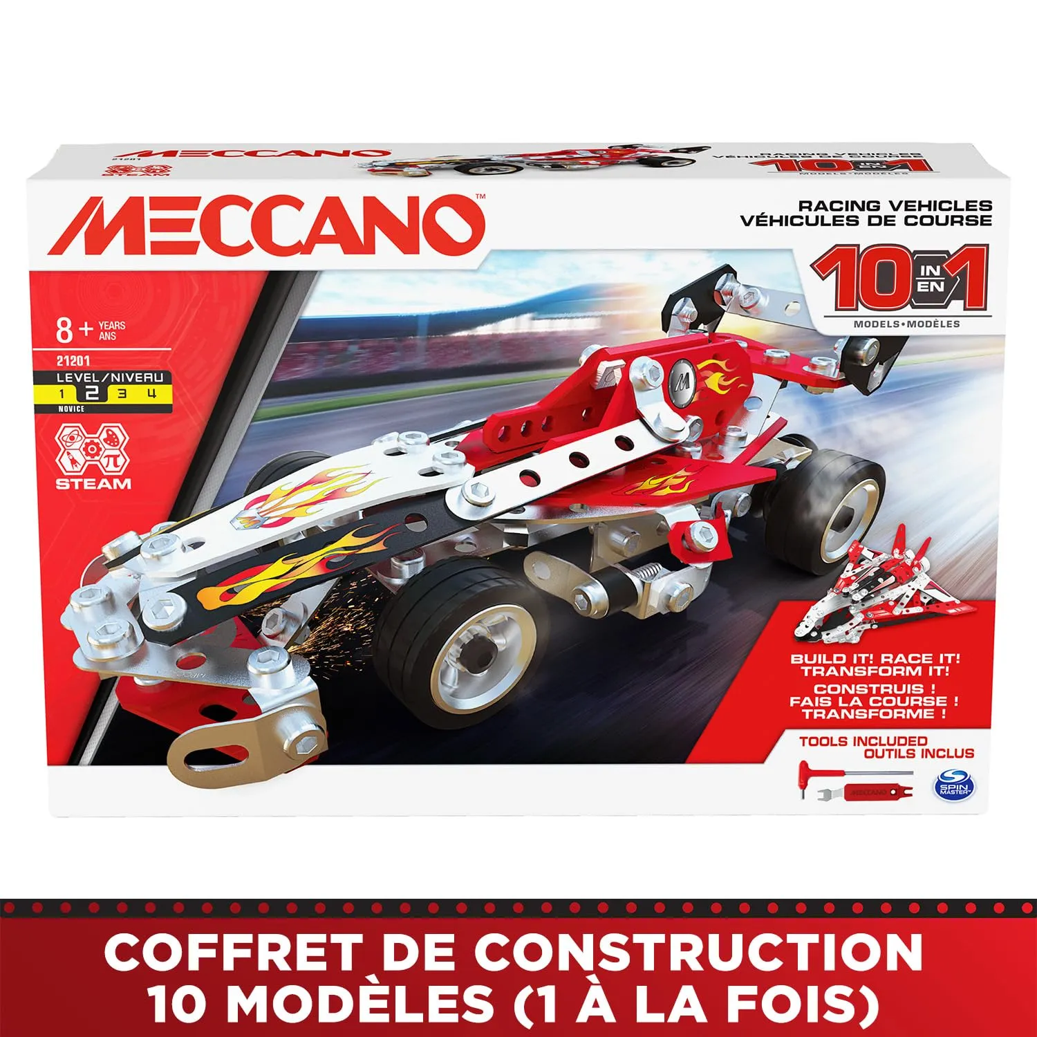 Bandai Meccano Veicoli da corsa 10 in 1 Kit di Costruzione APM20104 - immagine 2