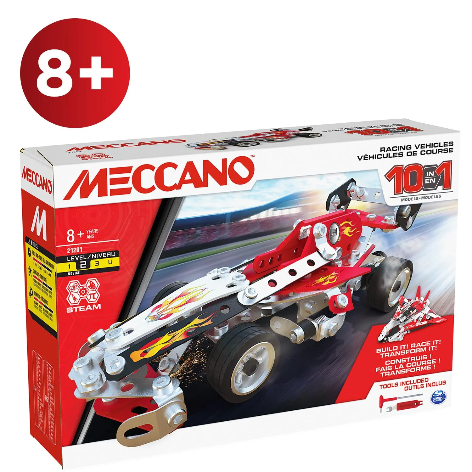 Bandai Meccano Veicoli da corsa 10 in 1 Kit di Costruzione APM20104 - immagine 7