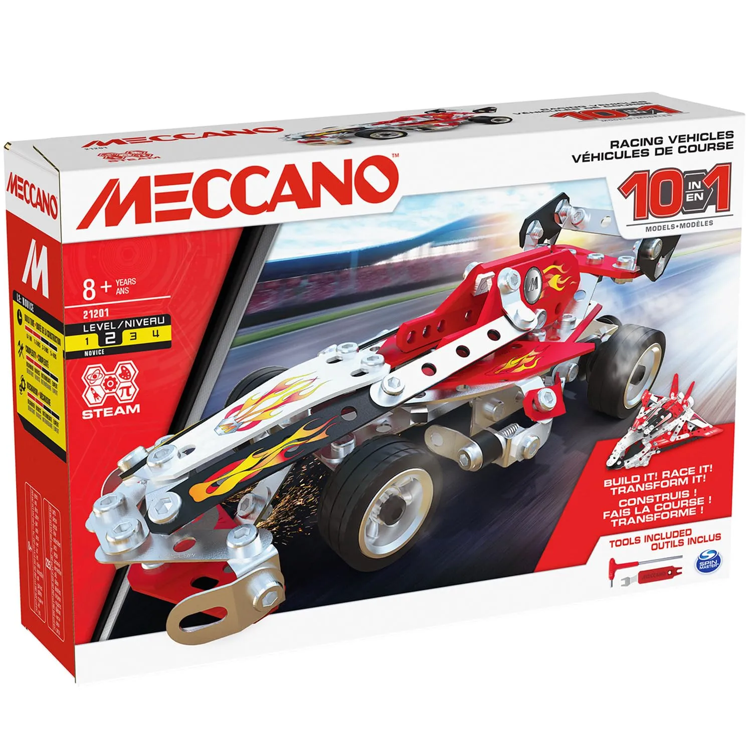 Bandai Meccano Veicoli da corsa 10 in 1 Kit di Costruzione APM20104 - immagine 8