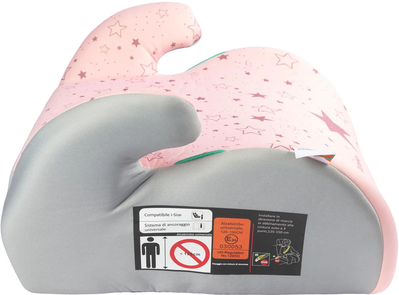 Tataway Alzabimbo Rosa 125-150 cm i-Size R129 Seggiolino Auto Rialzo Rosa e Grigio - immagine 3
