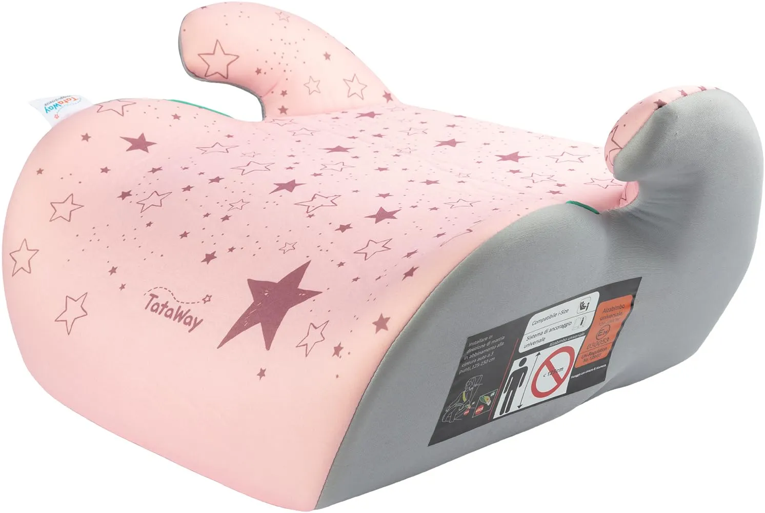 Tataway Alzabimbo Rosa 125-150 cm i-Size R129 Seggiolino Auto Rialzo Rosa e Grigio - immagine 8