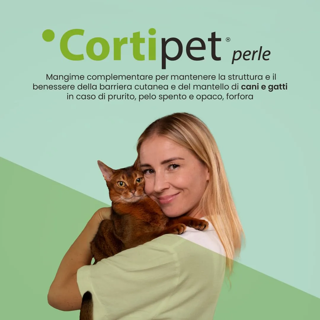 Aurora Biofarma Cortipet - Mangime Complementare per Cute e Mantello di Cani e Gatti, 30 Perle - immagine 2
