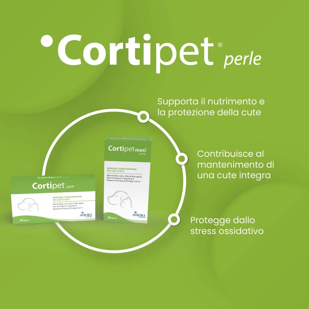 Aurora Biofarma Cortipet - Mangime Complementare per Cute e Mantello di Cani e Gatti, 30 Perle - immagine 4