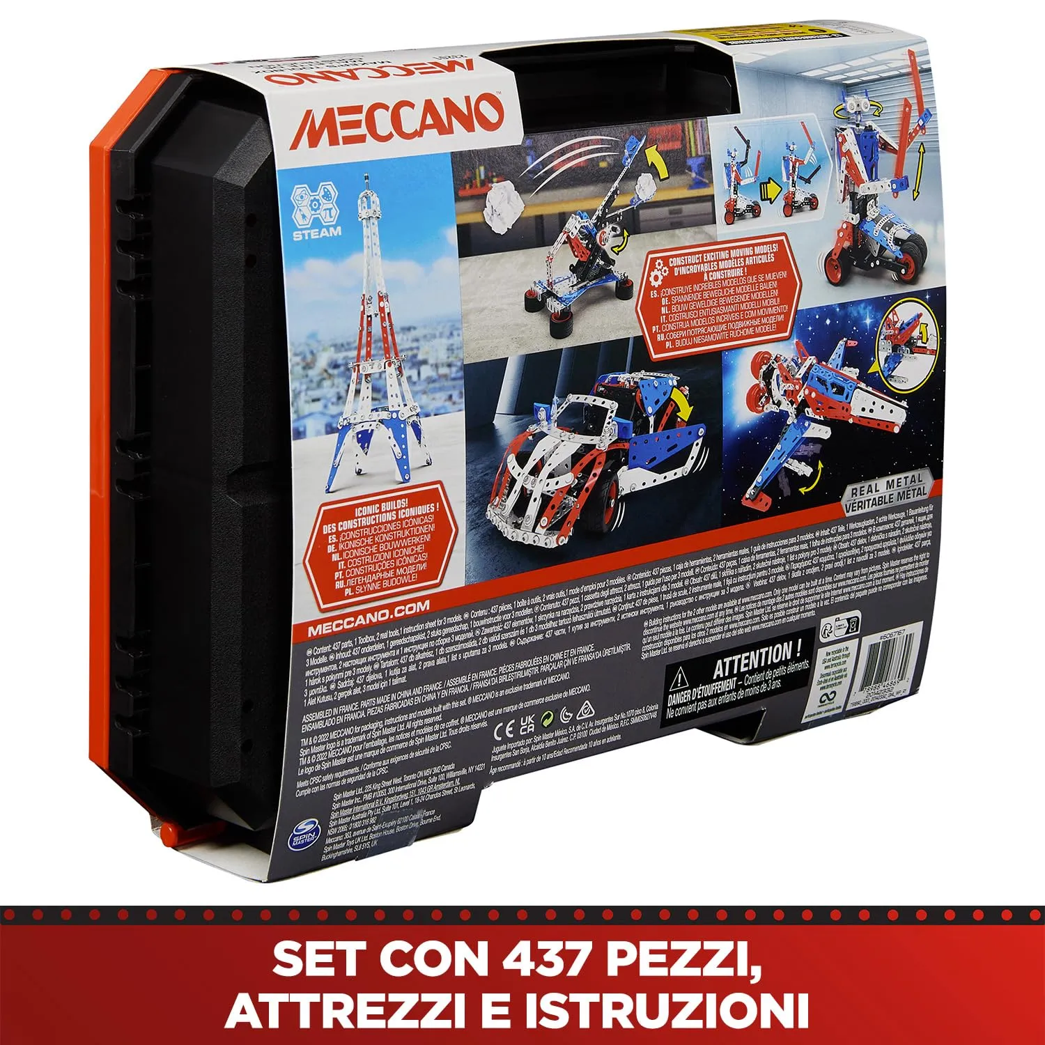 Bandai Meccano Valigetta di Costruzione 5 in 1 - 437 pezzi - APM20106 - immagine 6