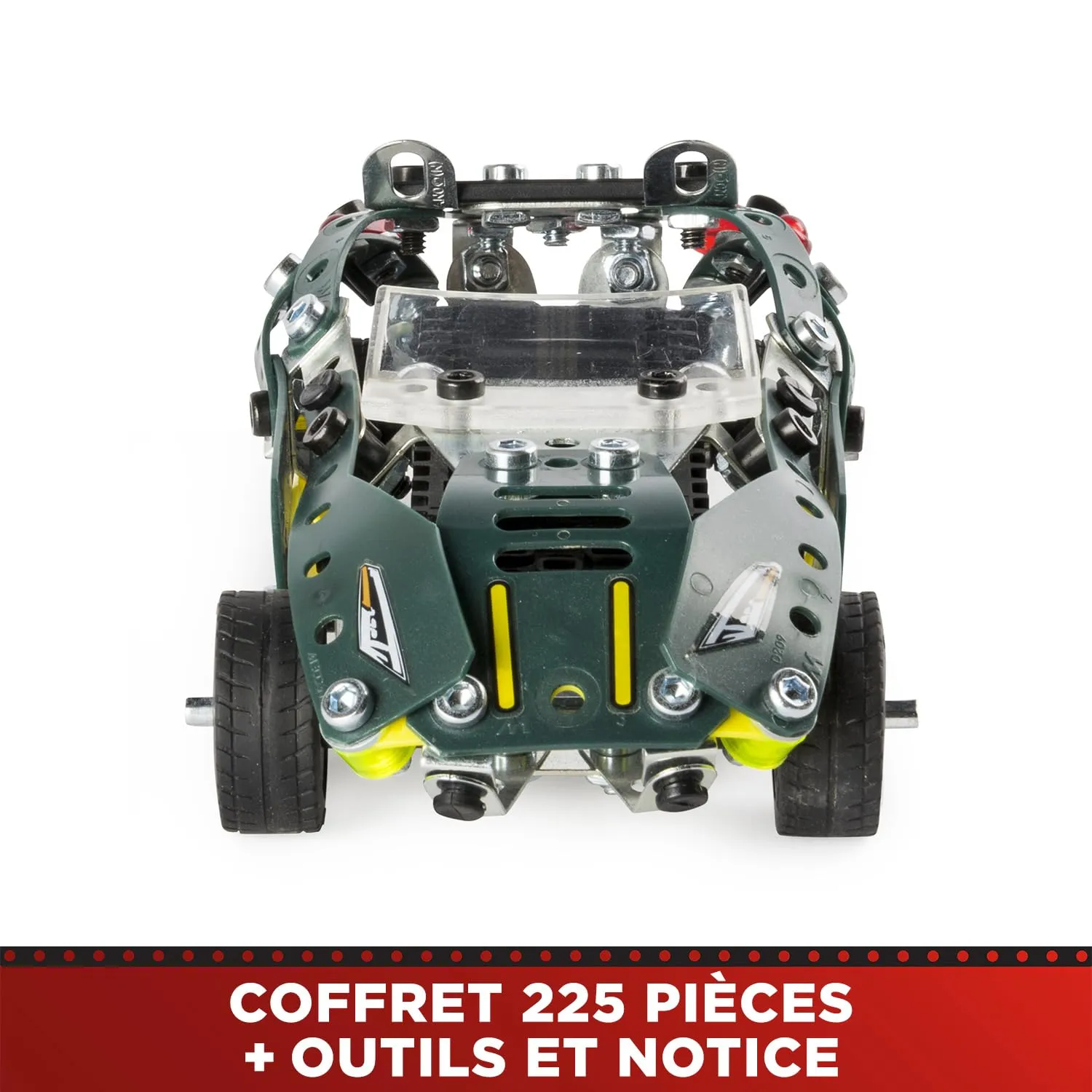 Bandai Meccano Cabriolet Retro Friction Construction Kit, 5 Models, 225 Pieces, APM20102 - immagine 6