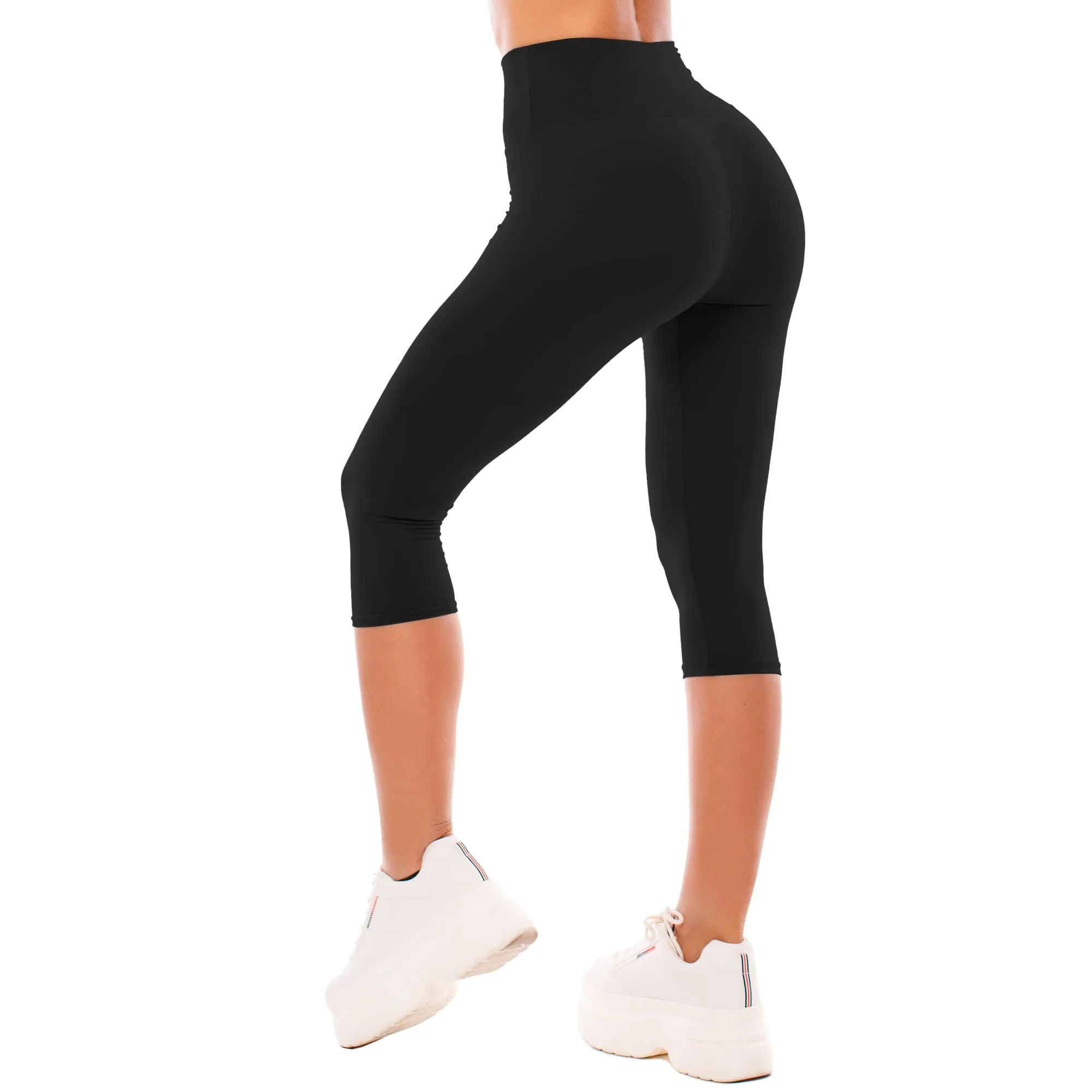 SINOPHANT Leggings Capri Vita Alta Donna, XXL, Nero - immagine 1