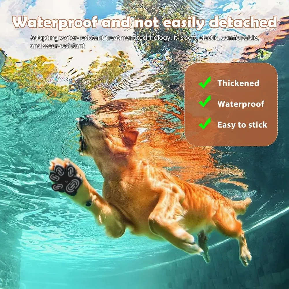 Peelanmall Protezioni per Zampe per Cani in Gel di Silicone Autoadesive Antiscivolo, Nero, Grande, 28 Pezzi - immagine 4