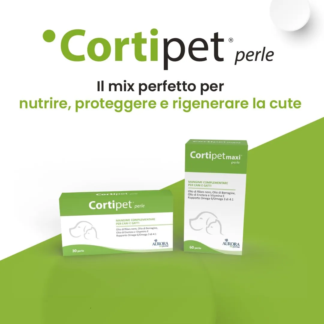 Aurora Biofarma Cortipet Maxi, Complementary Food for Skin and Coat of Dogs and Cats, 60 Pearls - immagine 3