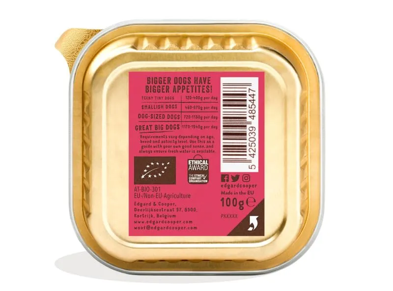Edgard & Cooper Cibo Umido per Cani Adulti, Manzo Bio, 100g x 17 - immagine 2