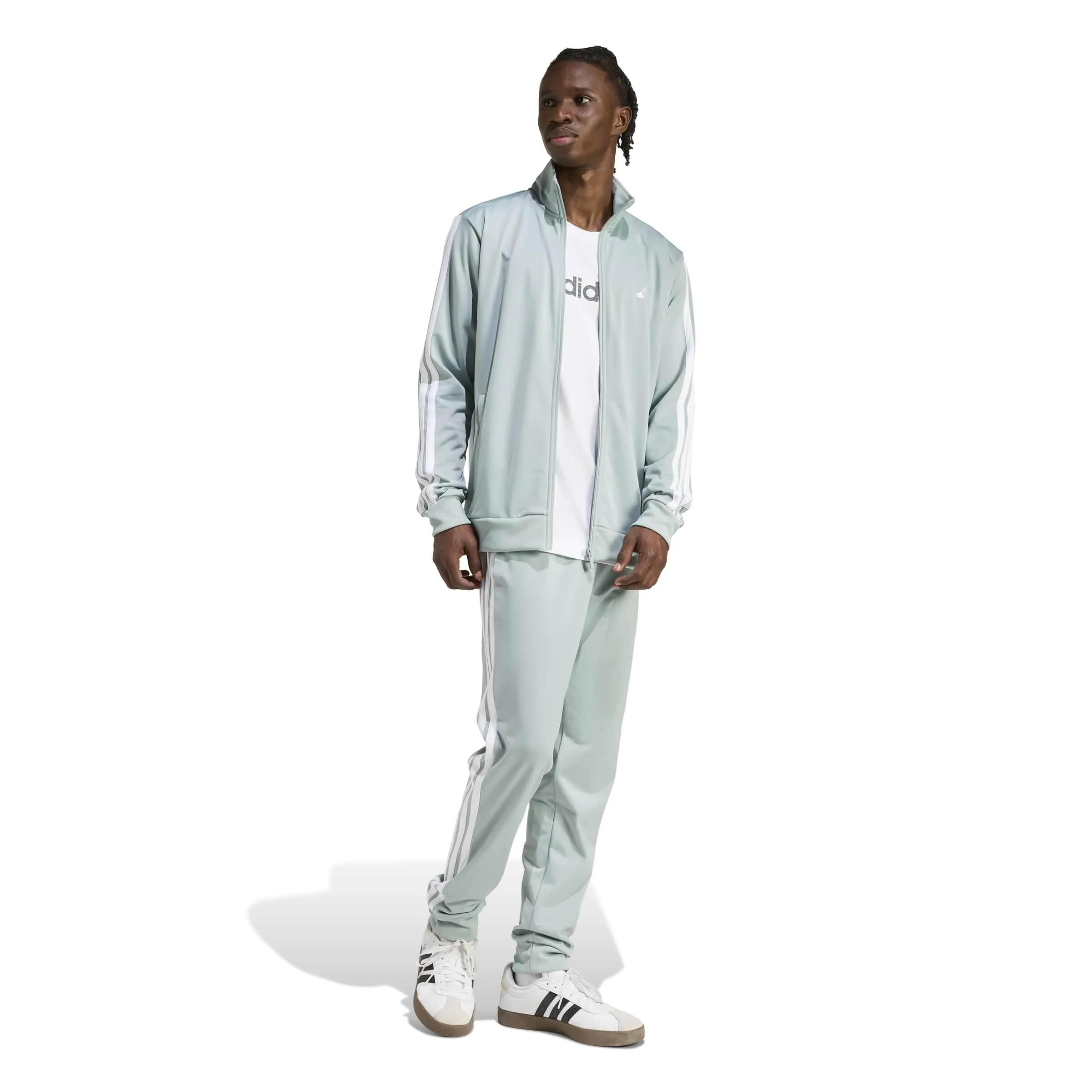 adidas Sportswear Basic 3 Stripes Tricot Tracksuit, Wonder Sage, XL - immagine 7