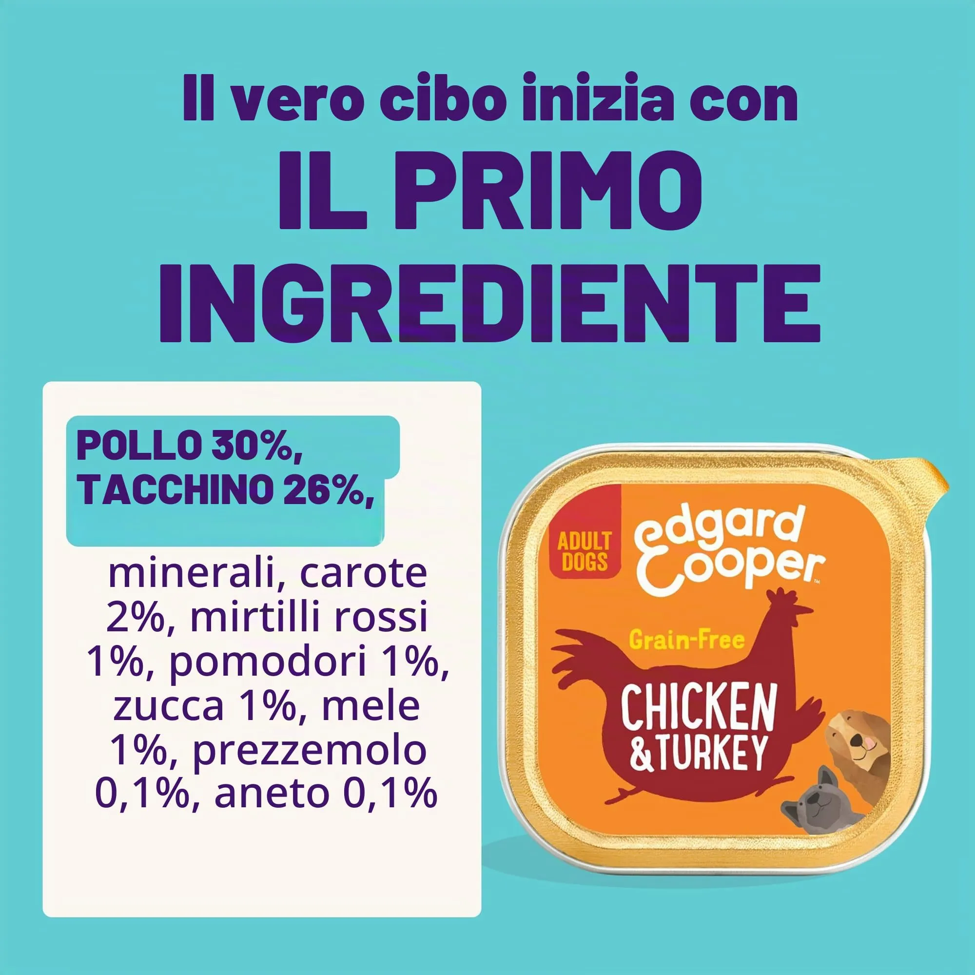 Edgard & Cooper Cibo Umido per Cani Adulti, Pollo e Tacchino, 150g x 11 - immagine 5