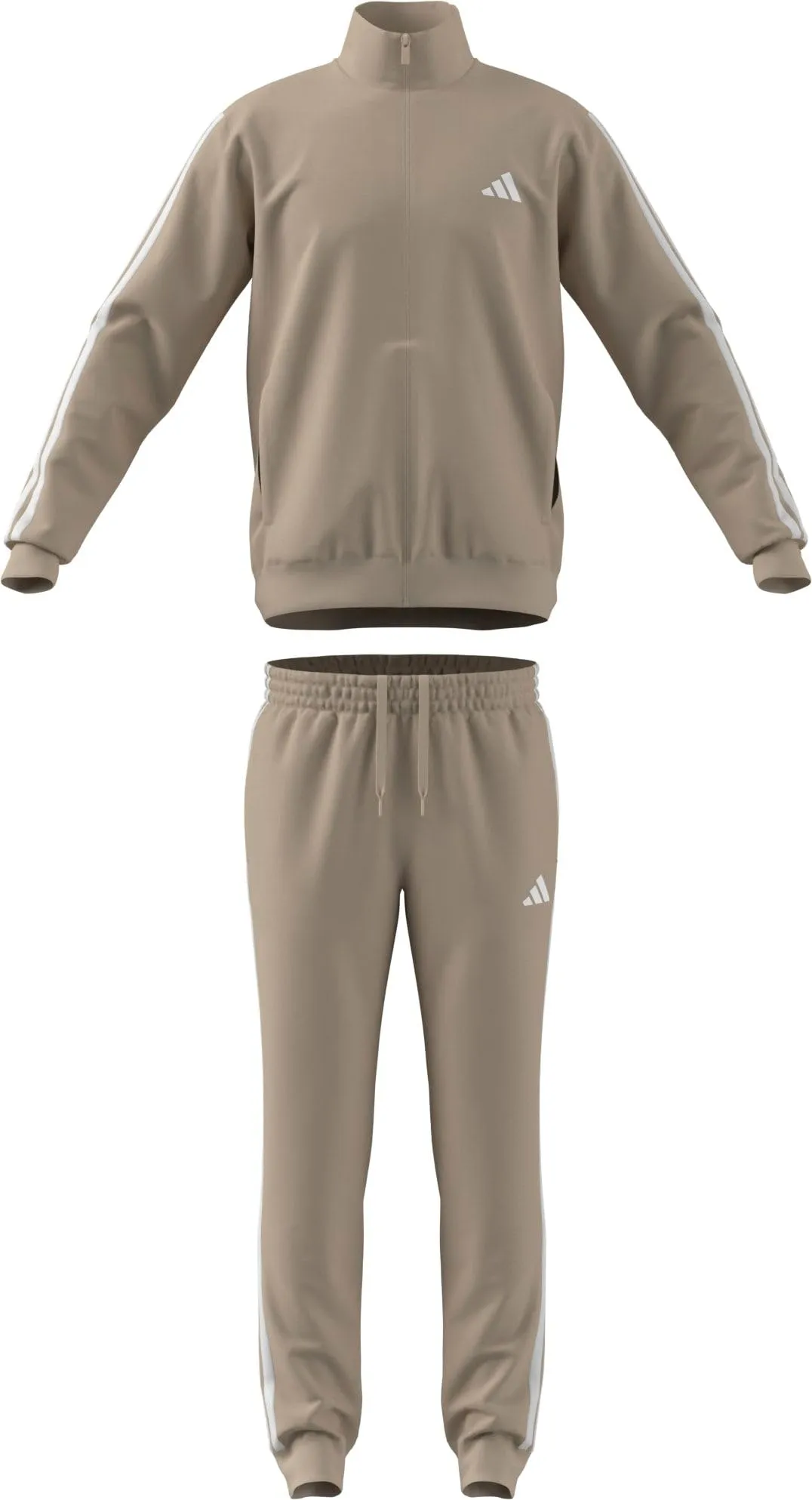 adidas Sportswear Basic 3 Stripes Tricot Track Suit, Crystal Linen/White, M - immagine 1