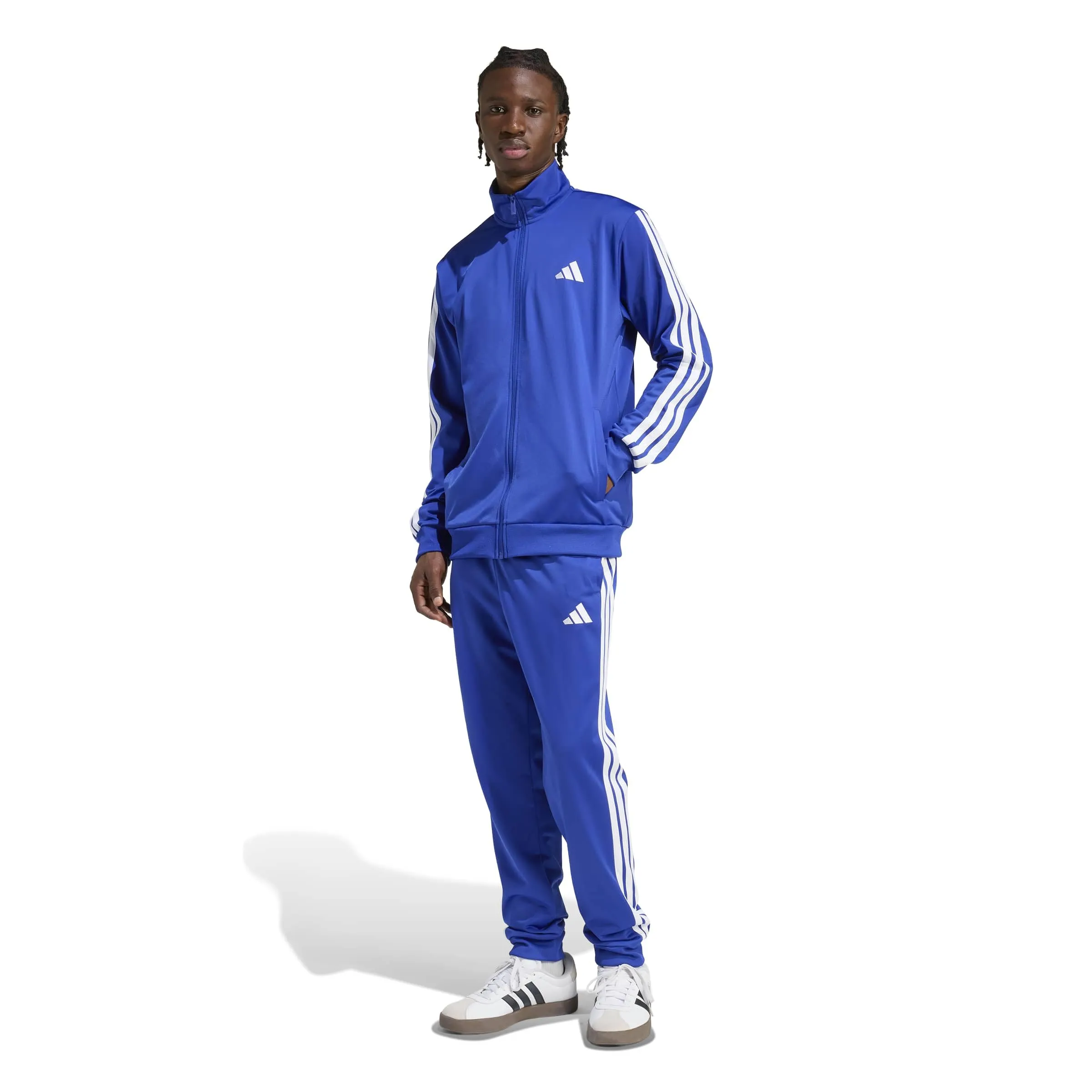 adidas Sportswear Basic 3 Stripes Tricot Track Suit - Semi Lucid Blue/White - L - immagine 3
