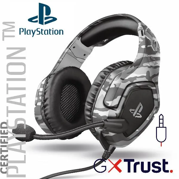 GXTrust Forze-G Cuffie per PS4 e PS5 Licenza Ufficiale PlayStation, Grigio - immagine 1