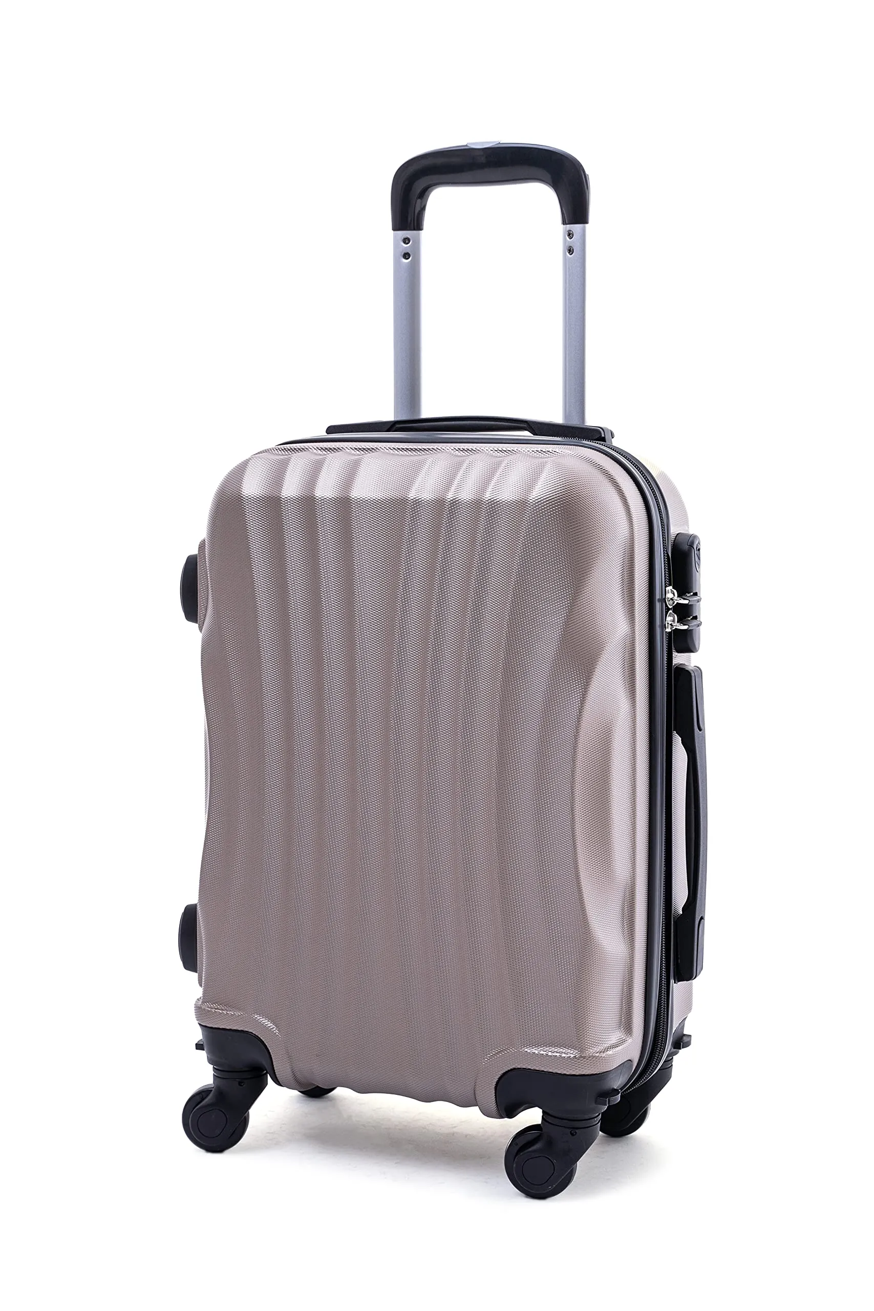 R.Leone EasyJet Valigia Trolley Bagaglio a Mano in ABS con 4 Ruote Rimovibili 20374, Oro, 50x35x20 cm - immagine 1