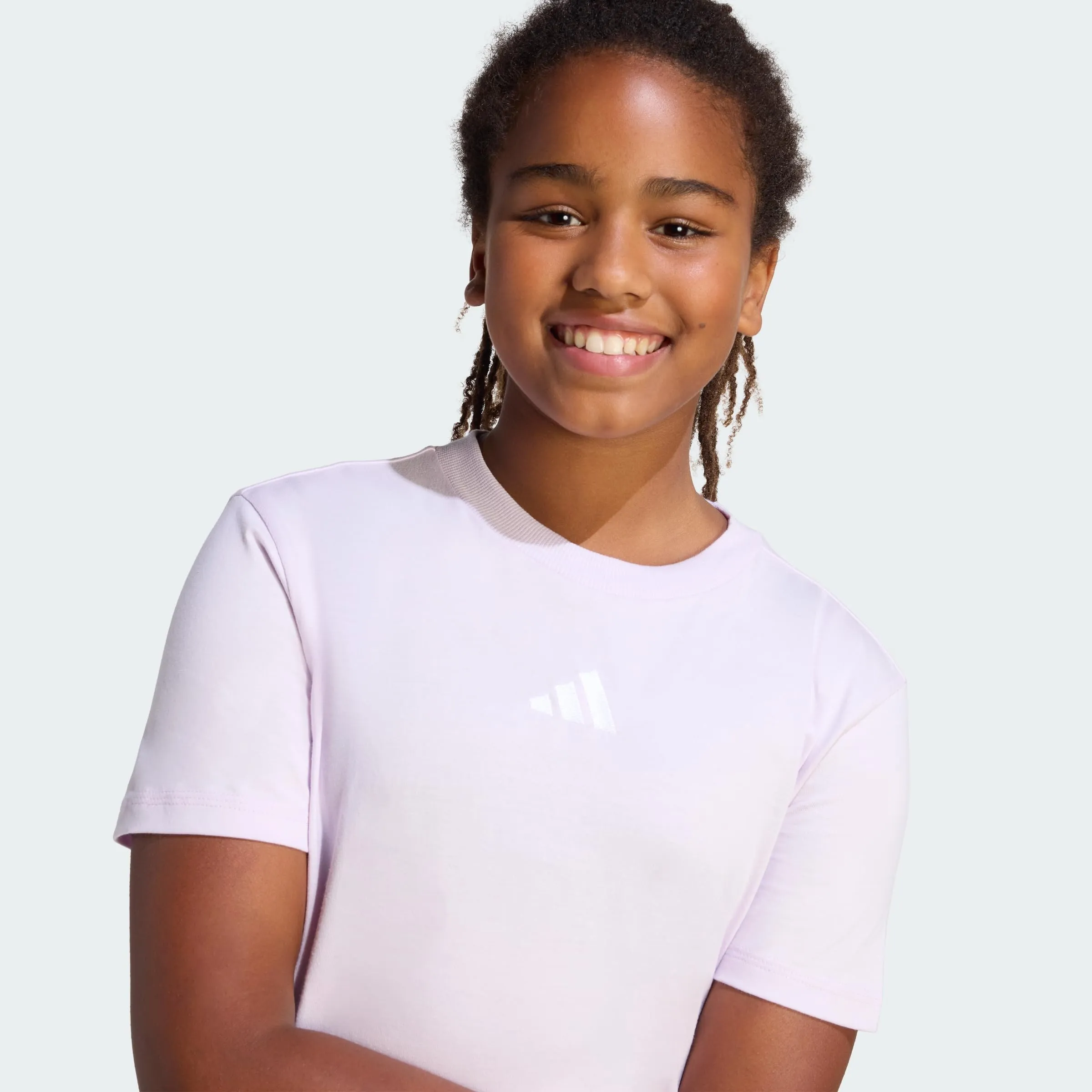 adidas Essentials T-Shirt Kids, Ice Lavender/White, 11-12 Years - immagine 4