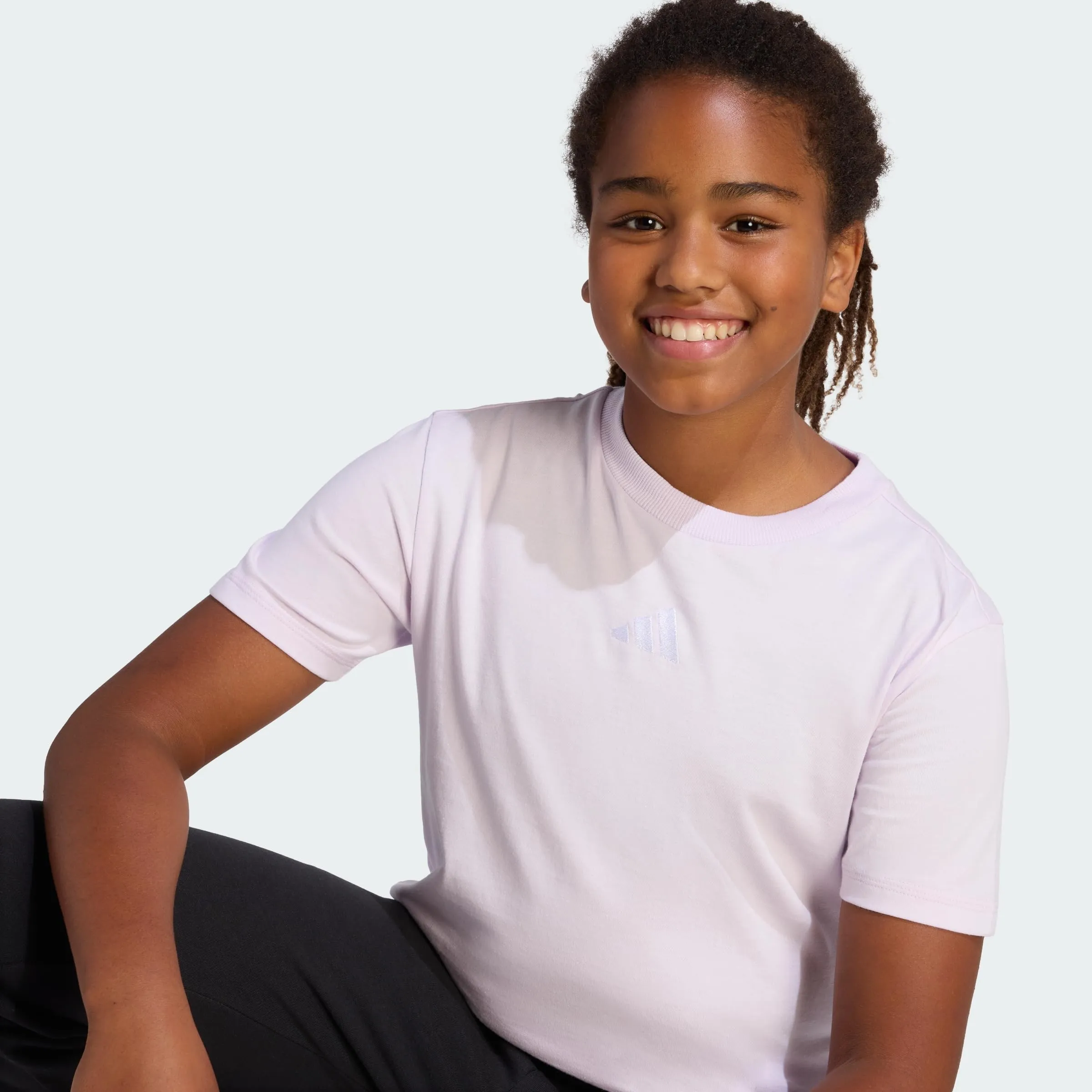 adidas Essentials T-Shirt Kids, Ice Lavender/White, 9-10 Years - immagine 2