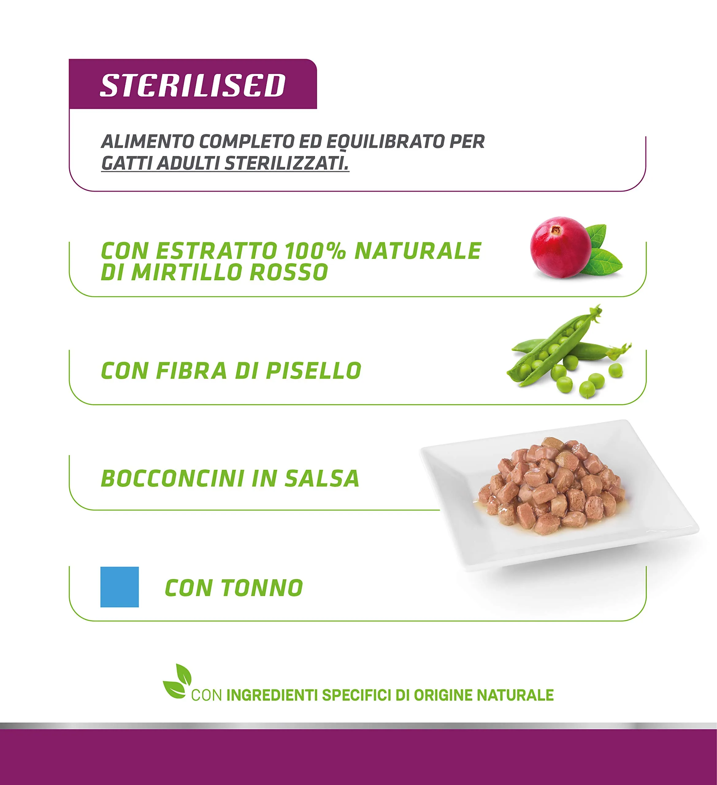Trainer Natural Sterilised Adult Wet Cat Food with Tuna and Pea Fiber, 12 x 85 g - immagine 4