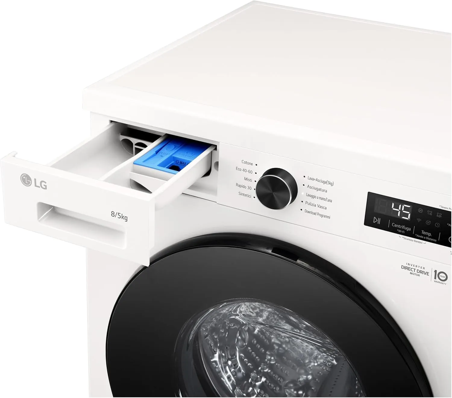 LG W4NX1085NWB Lavasciuga Serie X1 8/5kg Classe A/E 1400 Giri Wi-Fi Vapore Allergy Care 6 Motion Direct Drive Bianca - immagine 11