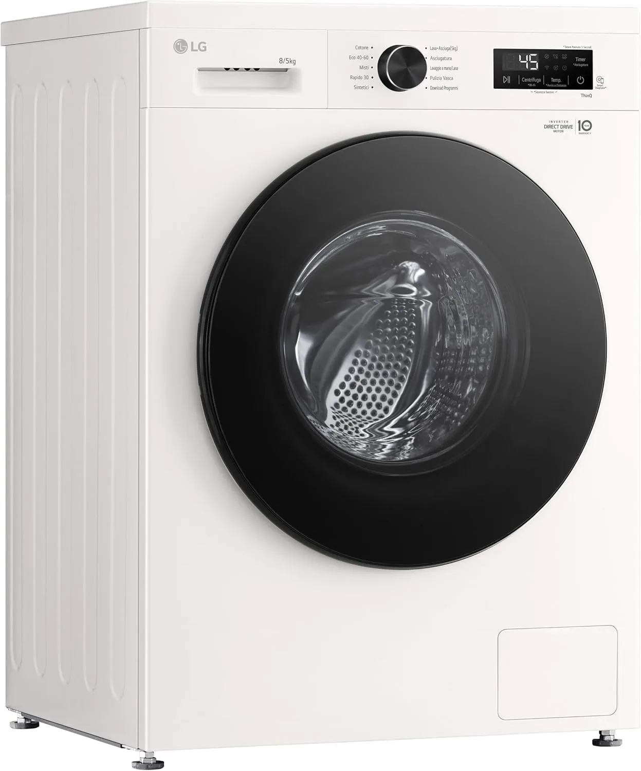 LG W4NX1085NWB Lavasciuga Serie X1 8/5kg Classe A/E 1400 Giri Wi-Fi Vapore Allergy Care 6 Motion Direct Drive Bianca - immagine 13