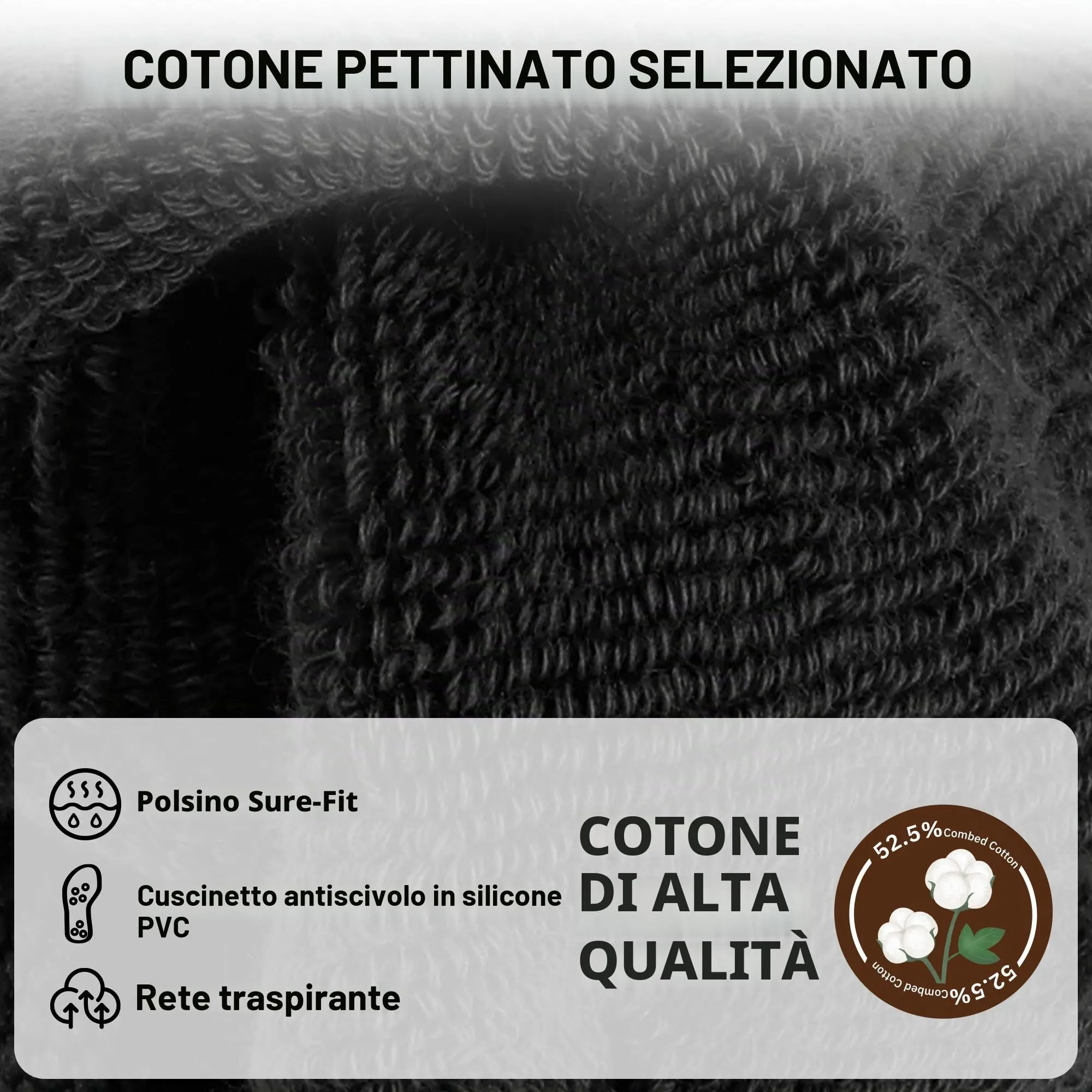 CLOSEMATE Calzini da Calcio Antiscivolo con Grip in Silicone, 35-38, Nero - immagine 5