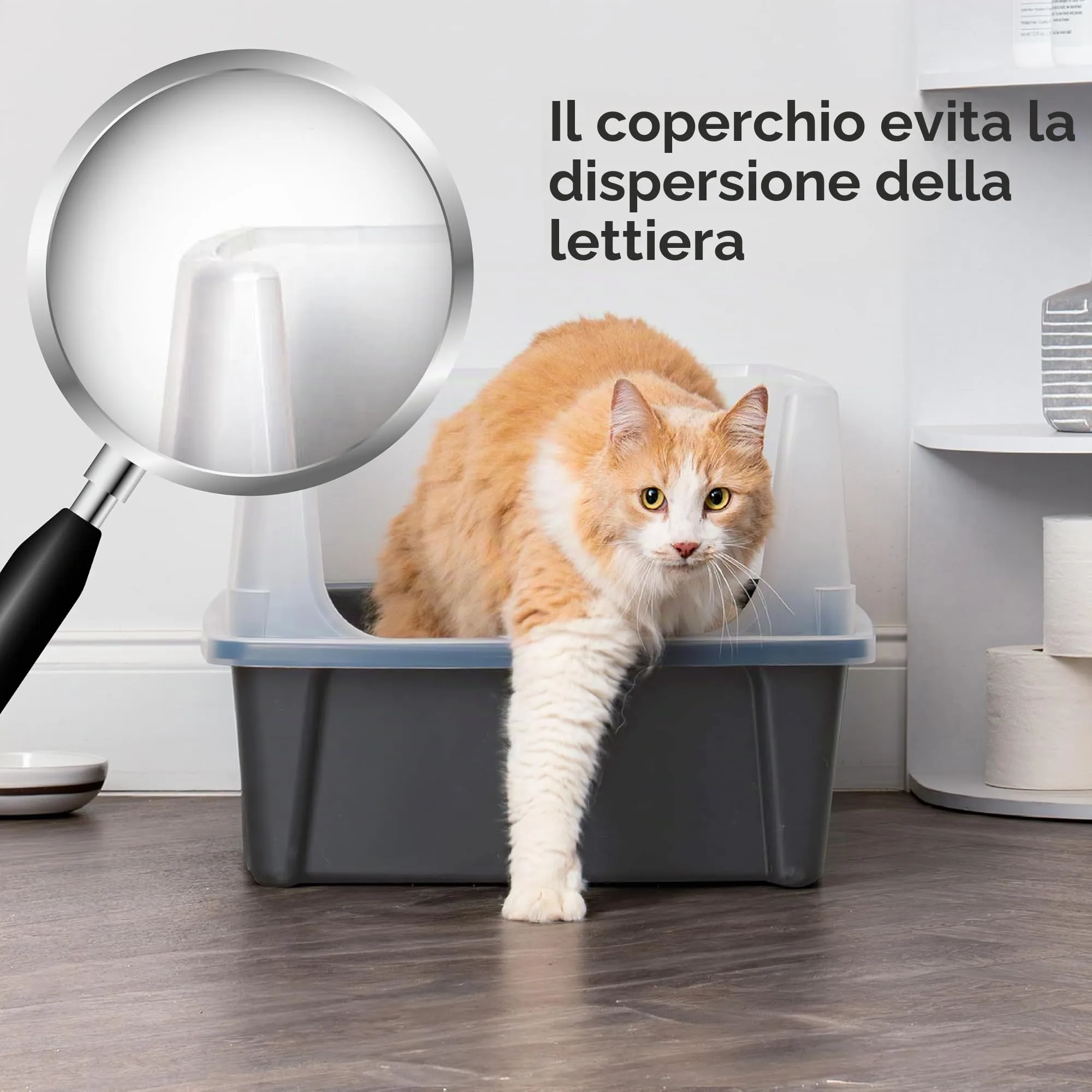 Iris Ohyama Lettiera per gatti XL, Grigia, con lati alti rimovibili - immagine 7