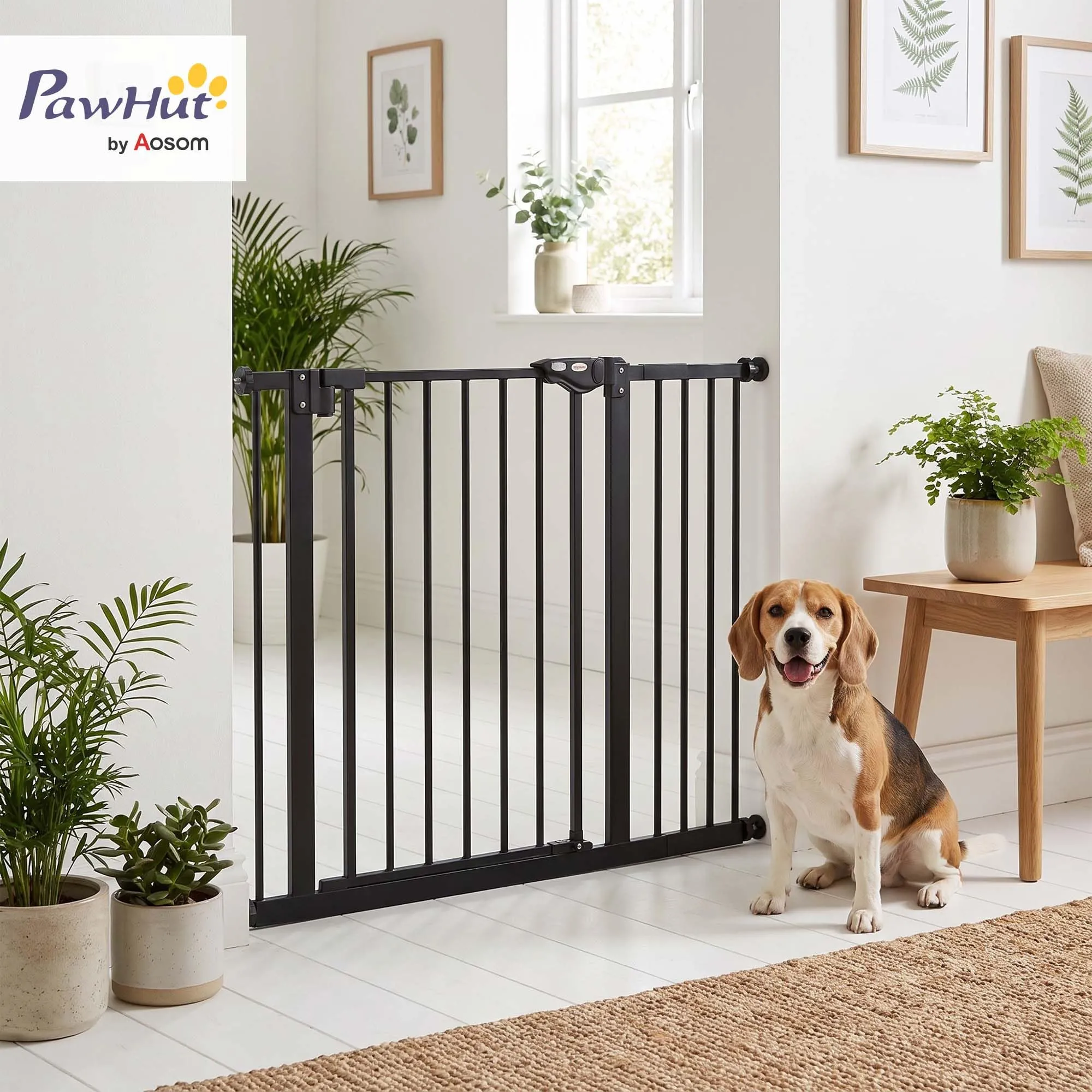 PawHut Cancellino per Cani, 74-94 x 77 cm, Nero - immagine 2