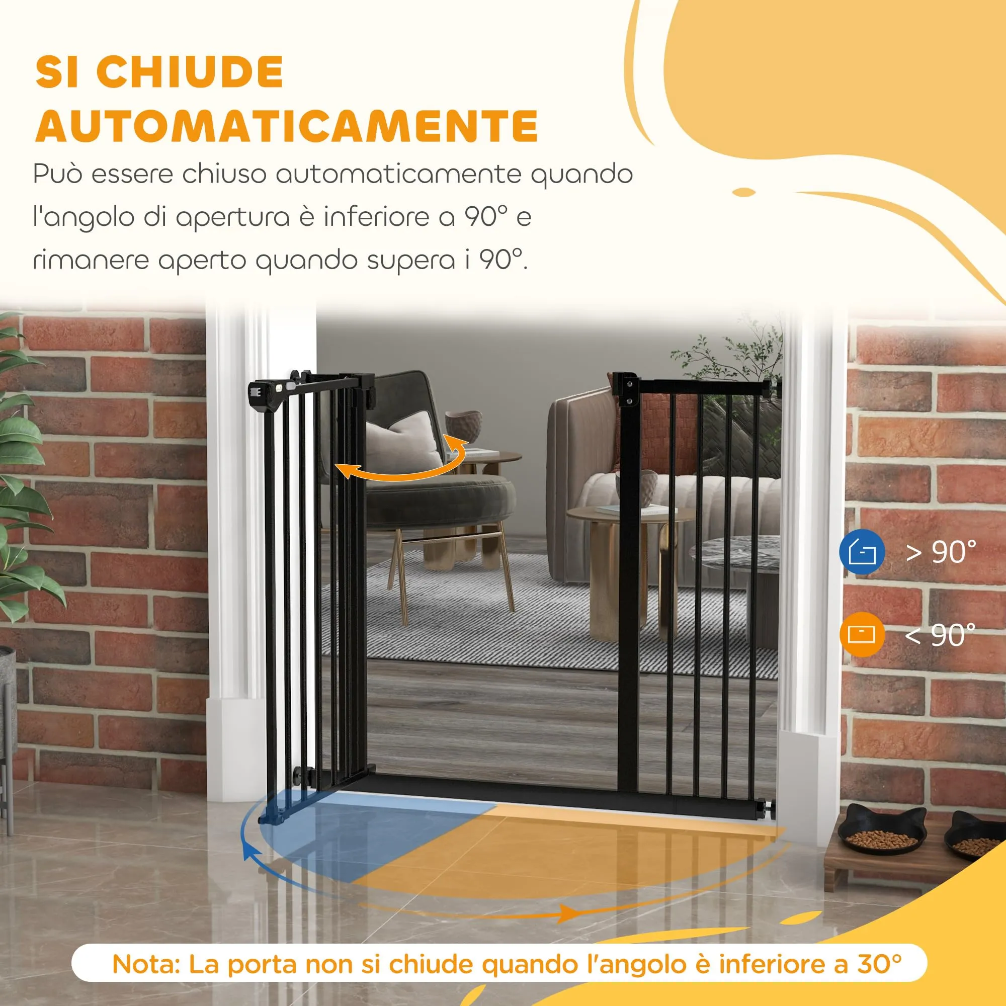 PawHut Cancellino per Cani, 74-94 x 77 cm, Nero - immagine 5