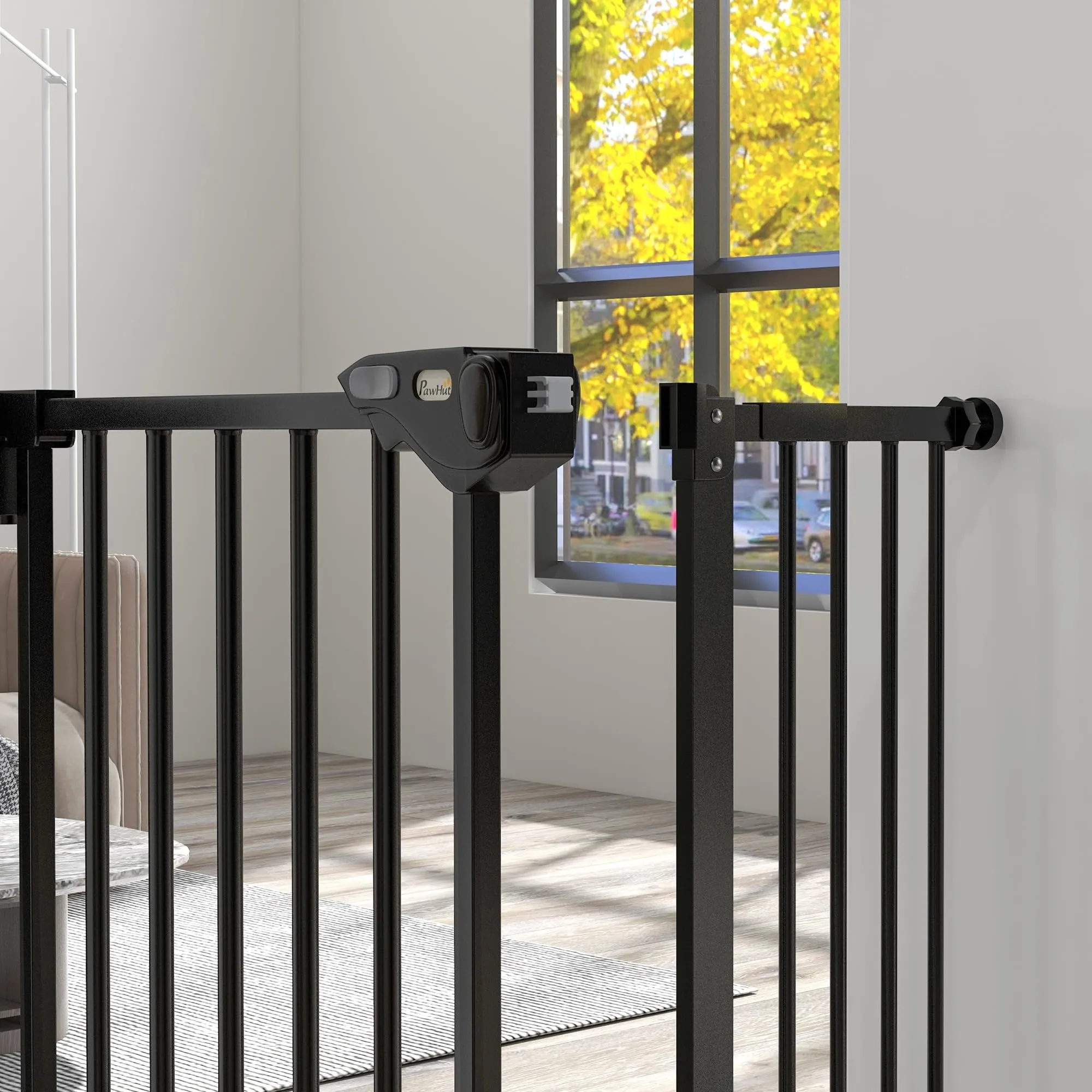 PawHut Cancellino per Cani, 74-94 x 77 cm, Nero - immagine 9