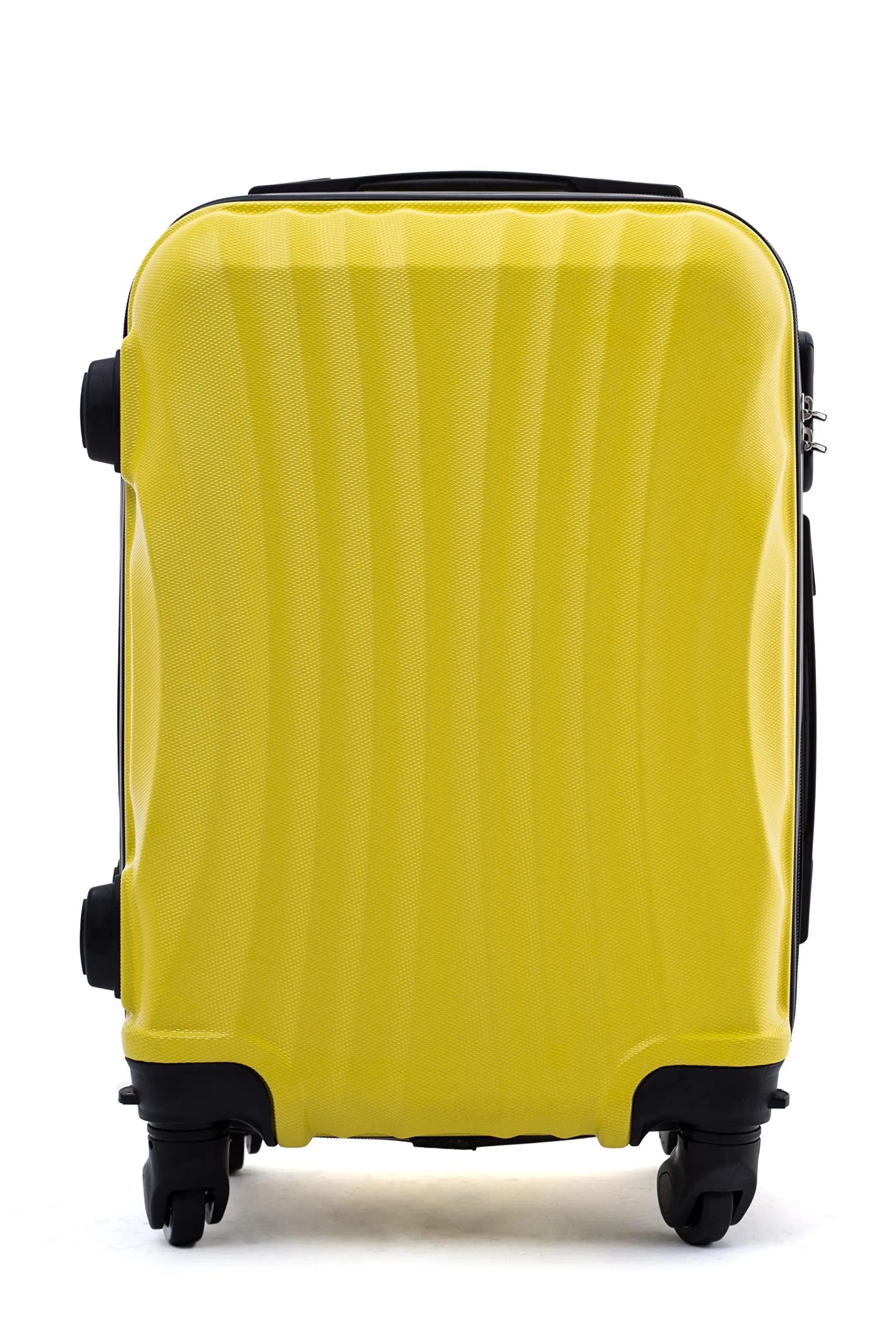 R.Leone EasyJet Valigia Trolley Bagaglio a mano in ABS con 4 Ruote Rimovibili 20374, Giallo, 50x35x20 cm - immagine 3