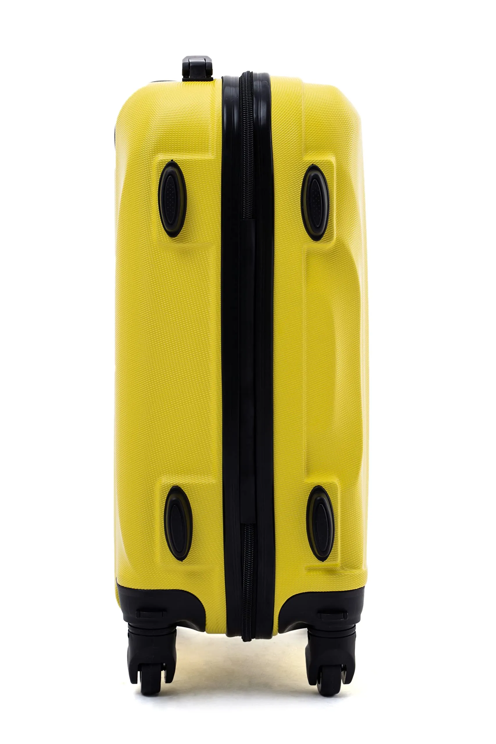 R.Leone EasyJet Valigia Trolley Bagaglio a mano in ABS con 4 Ruote Rimovibili 20374, Giallo, 50x35x20 cm - immagine 6