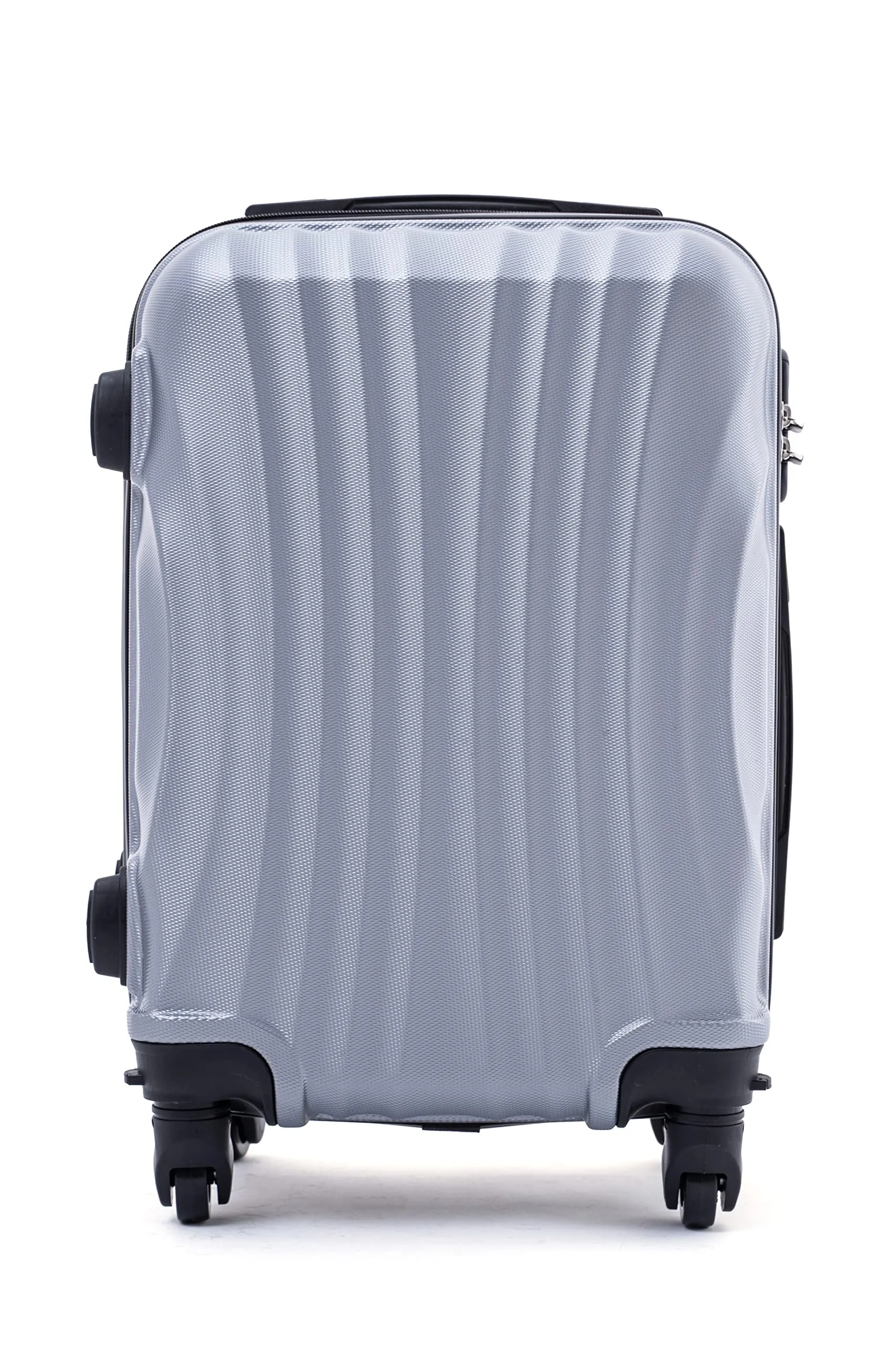 R.Leone EasyJet Valigia Trolley Bagaglio a mano in ABS con 4 Ruote Rimovibili 20374, Argento, 50x35x20 cm - immagine 3