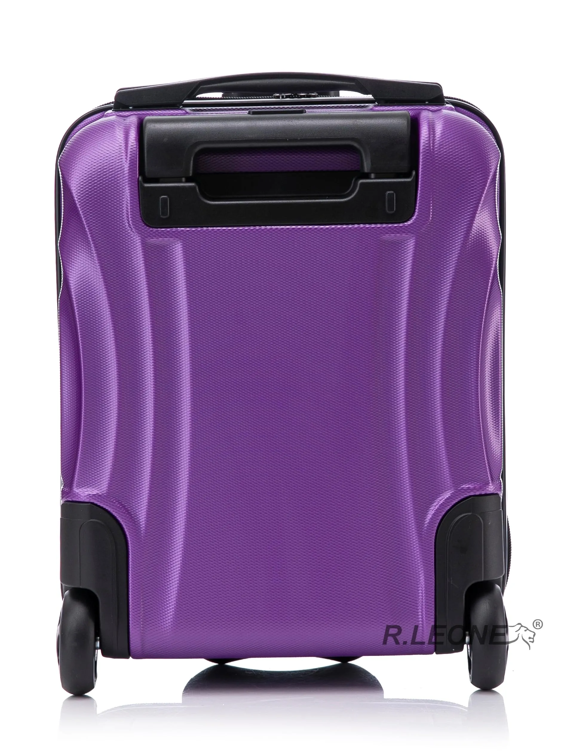 R.Leone Valigia Trolley Bagaglio a Mano 40x30x20cm Wizzair Vueling 2 Ruote in ABS 20374FR Viola - immagine 2