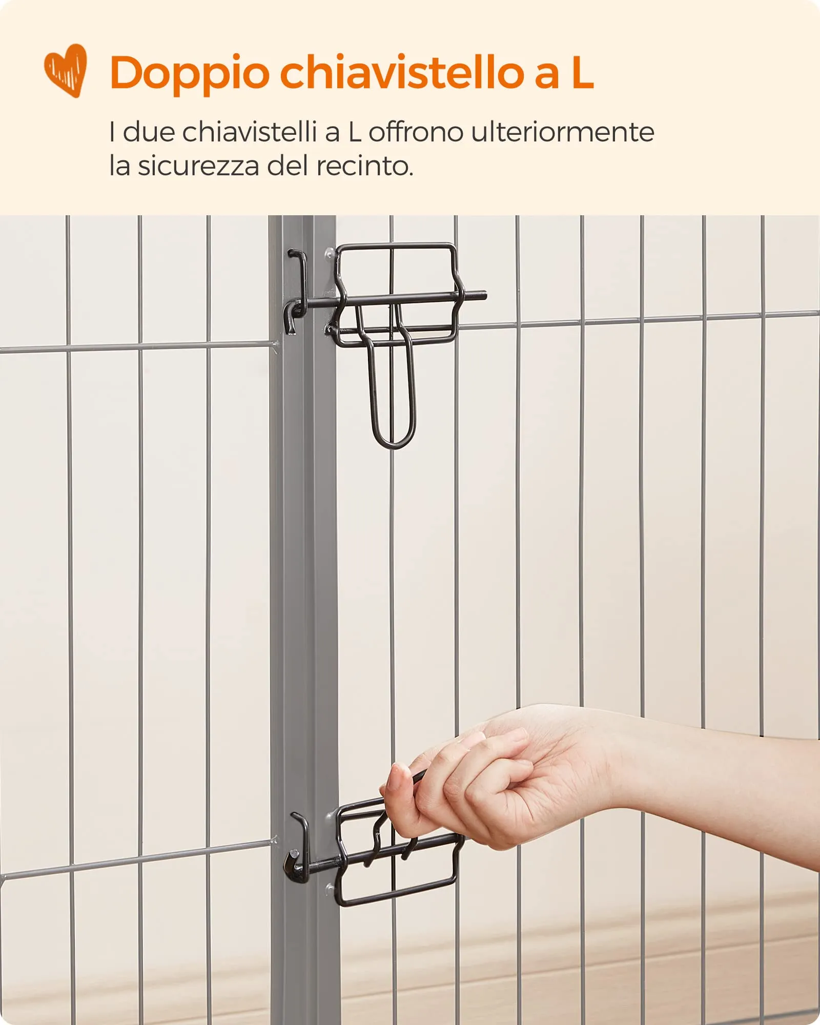 Feandrea Recinto per Animali Box per Cani, 8 Pannelli 77 x 100 cm, Nero PPK81H - immagine 9