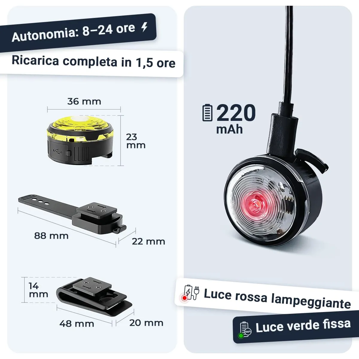 PAJ GPS Luce LED Ultraluminosa per Cani, 2 Unità - immagine 5