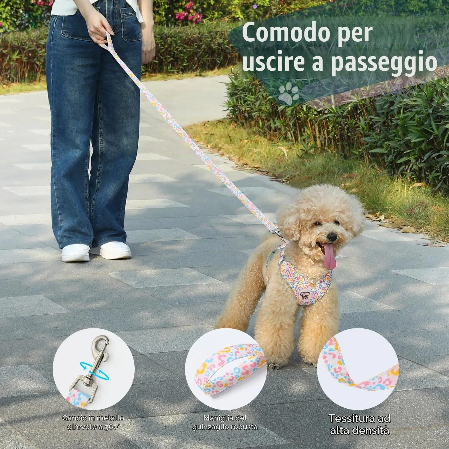 Pawaboo Set di Pettorina e Guinzaglio per Cani di Taglia Piccola - immagine 6