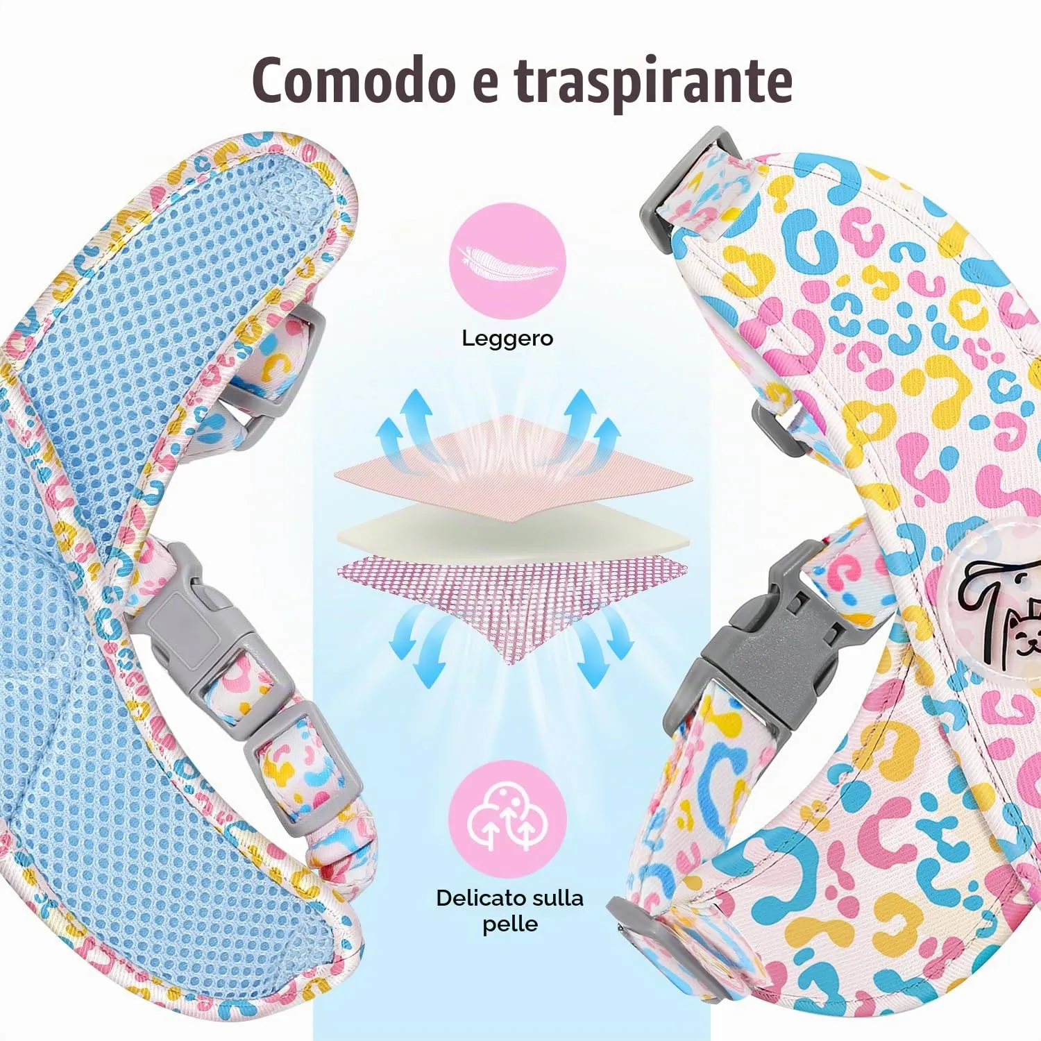 Pawaboo Set di Pettorina e Guinzaglio per Cani, Taglia S - immagine 5